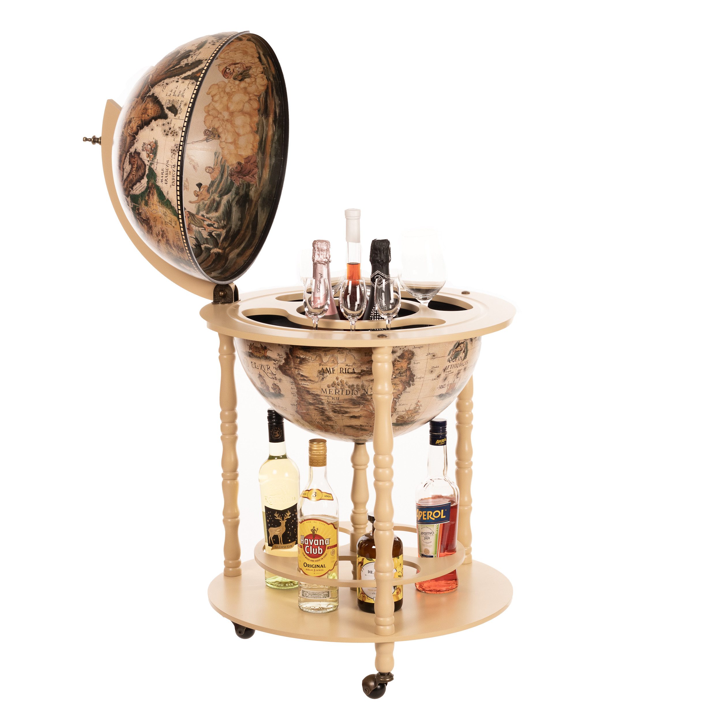 BIRENDY Dekoobjekt Birendy riesige Barwagen Hausbar mit Rollen Globusbar in günstig online kaufen