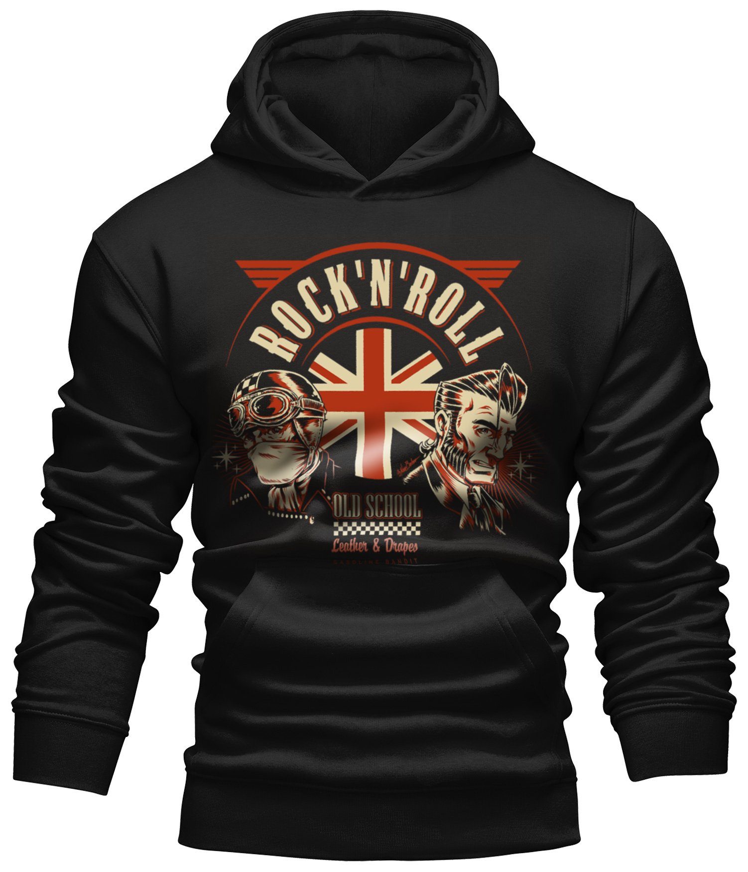 GASOLINE BANDIT® Kapuzensweatshirt United Kingdom Rock'n Roll Rockabilly Print