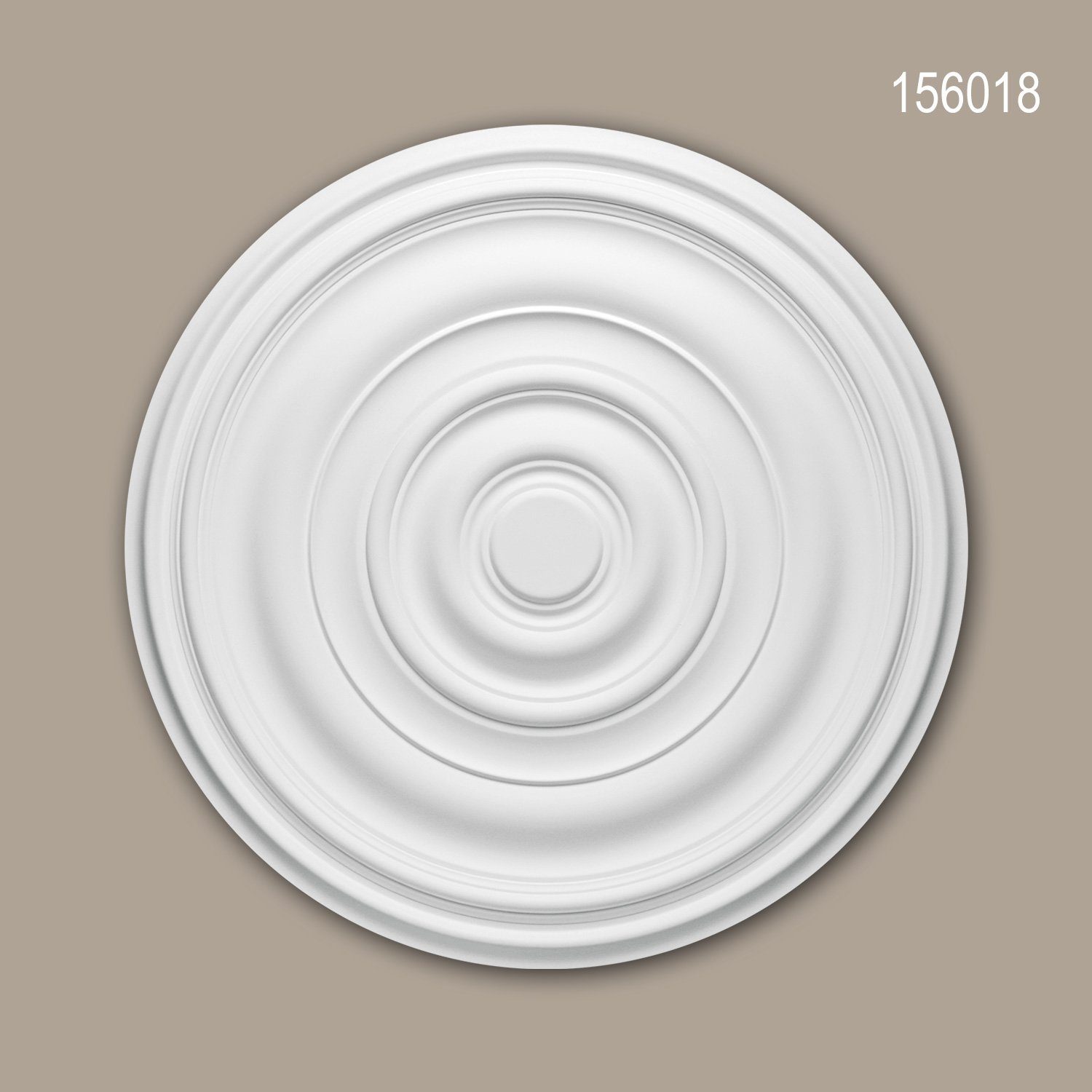 Stil: Profhome (Rosette, Zeitlos Stuckrosette, Deckenrosette, Klassisch Zierelement, 1 cm), weiß, Durchmesser Decken-Rosette 156018 Deckenelement, St., Medallion, / 74,5 vorgrundiert,