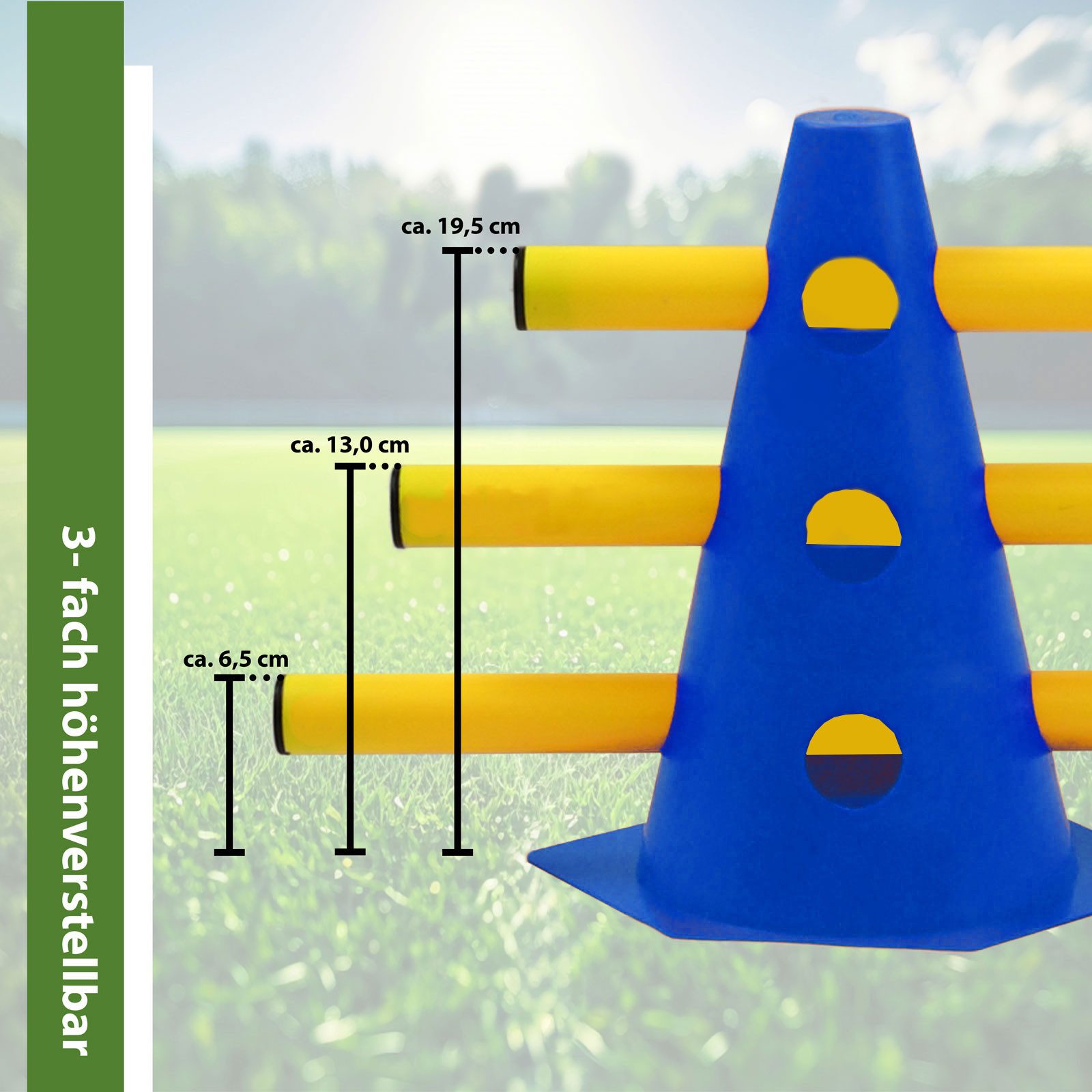 TRUTZHOLM Agility-Hürde Steckhürdenset 15- teilig 23 cm höhenverstellbar Blau Hobby Horsing