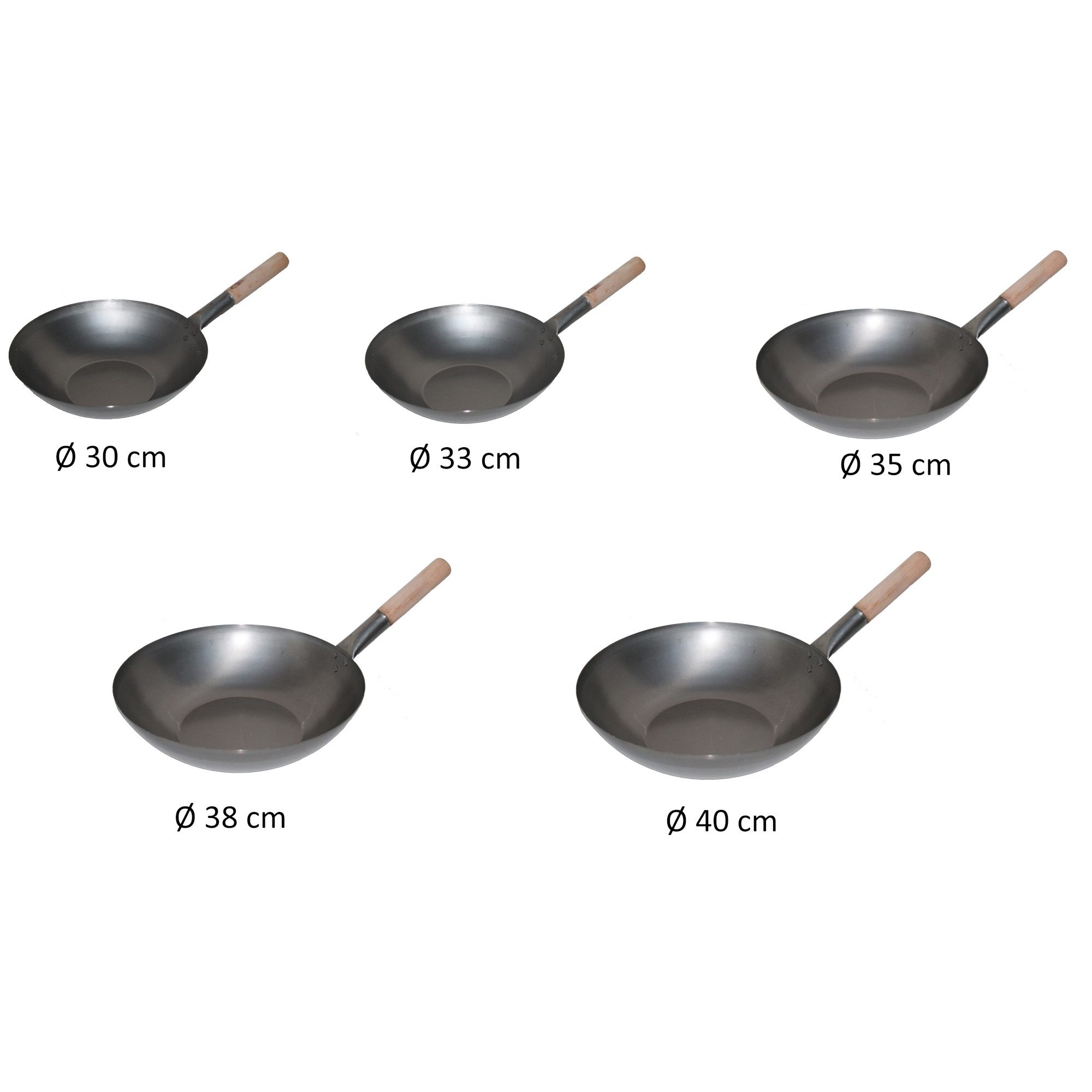 AAF Nommel Wok Wok Pfanne mit flachem Boden für alle Herdarten