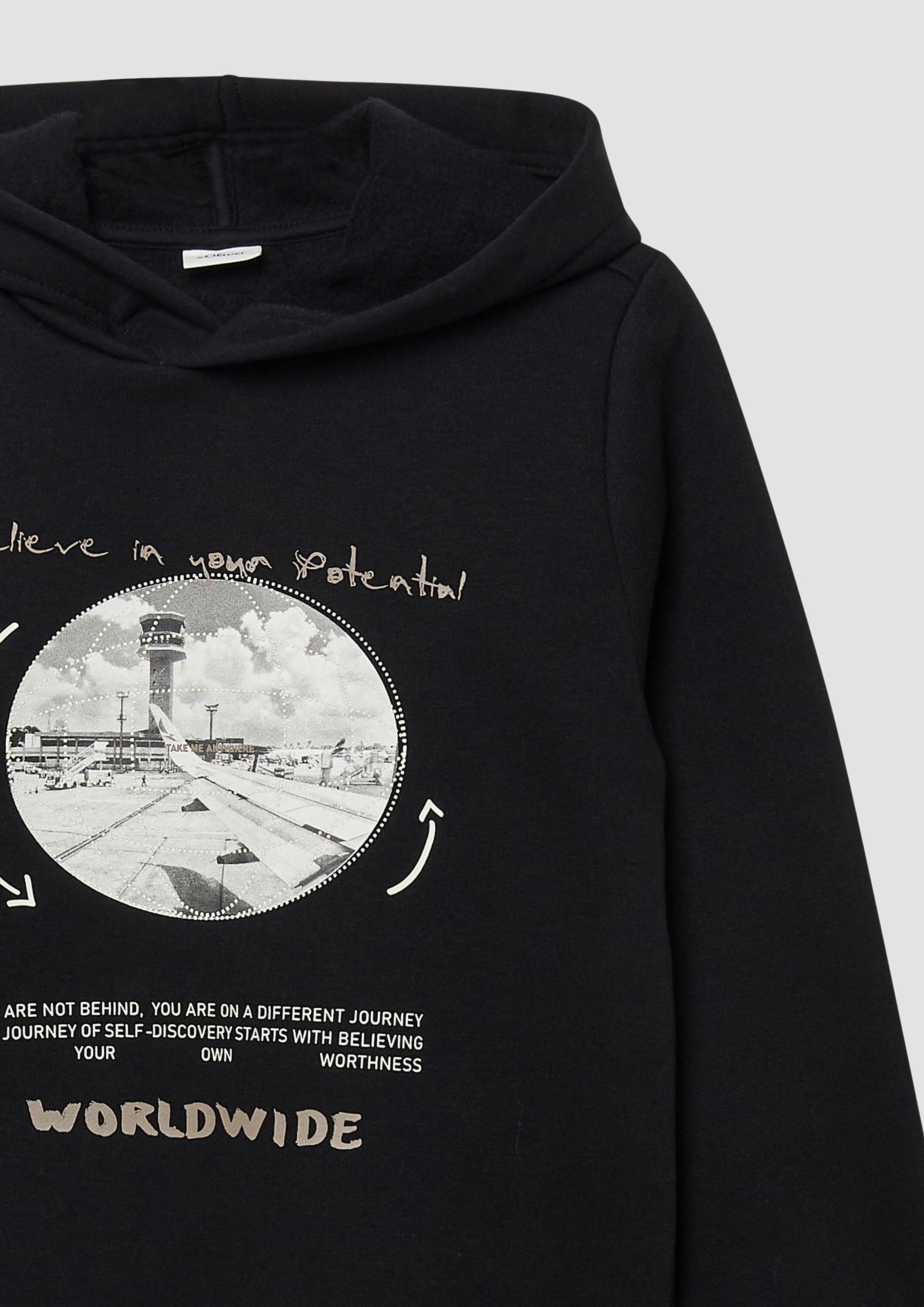 s.Oliver Sweatshirt Sweatshirt Kuscheliger Hoodie mit Frontprint