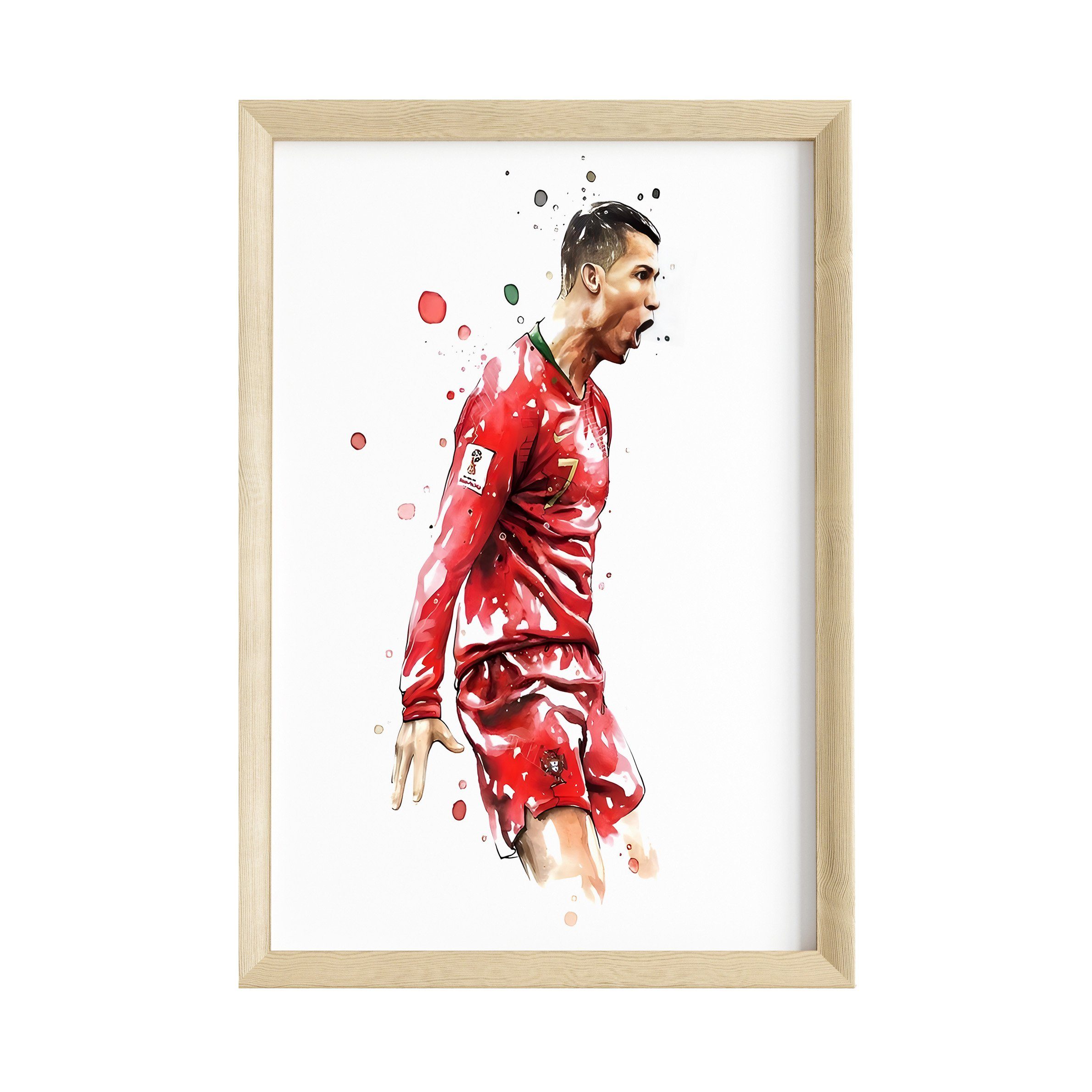 JUSTGOODMOOD Poster Premium ® Christiano Ronaldo Poster · Wasserfarben · oh günstig online kaufen