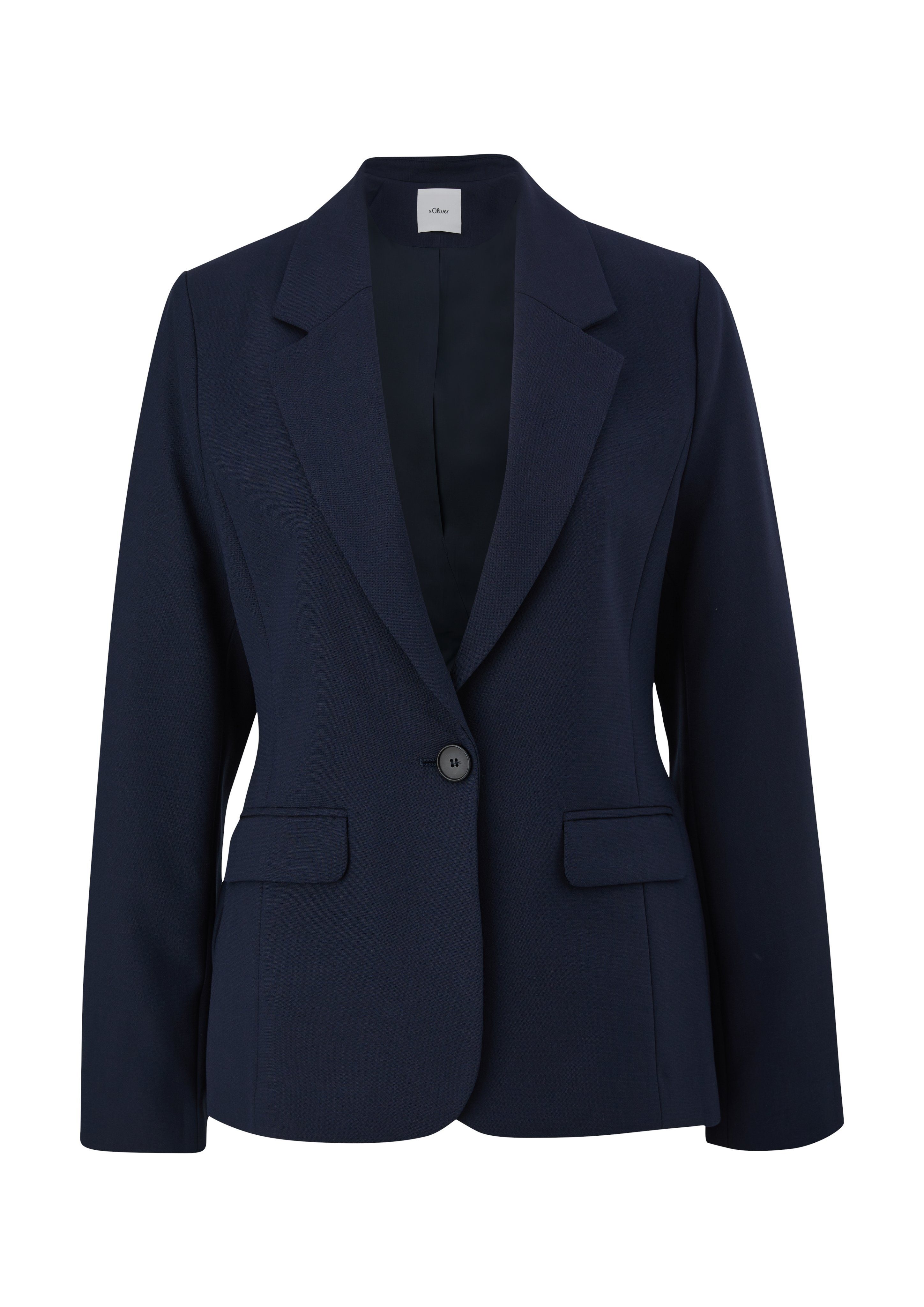 s.Oliver BLACK LABEL Kurzblazer mit Stretch und 1-Knopf-Verschluss