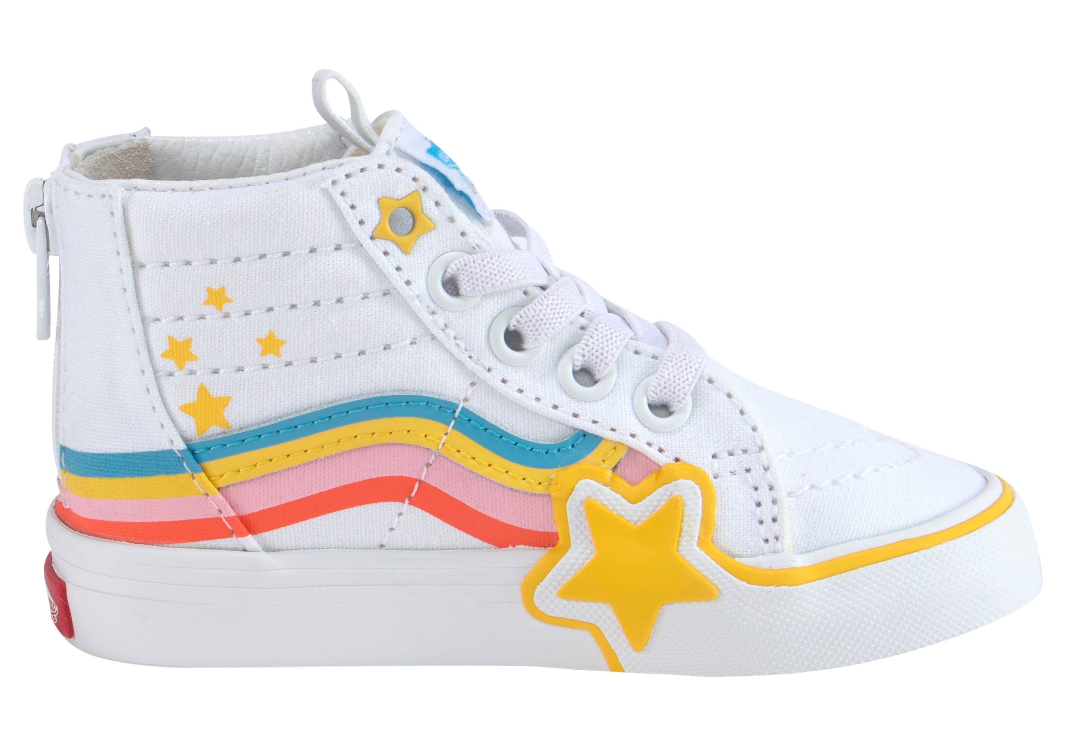 Vans SK8-Hi Design auffälligem Star Sneaker Rainbow mit Zip Rainbow Star