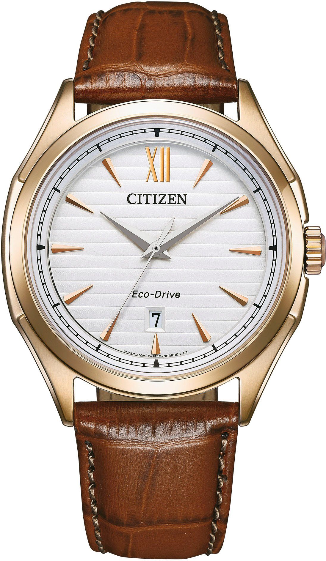 Citizen Solaruhr AW1753-10A, Armbanduhr, Herrenuhr, Datum, Lederarmband