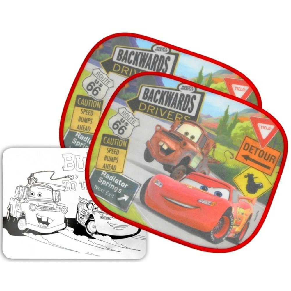 Sonnenschutz-Fensterfolie Disney Cars Auto Sonnenschutz Sonnenprotektor 1 Paar mit Ausmalbild, Arditex