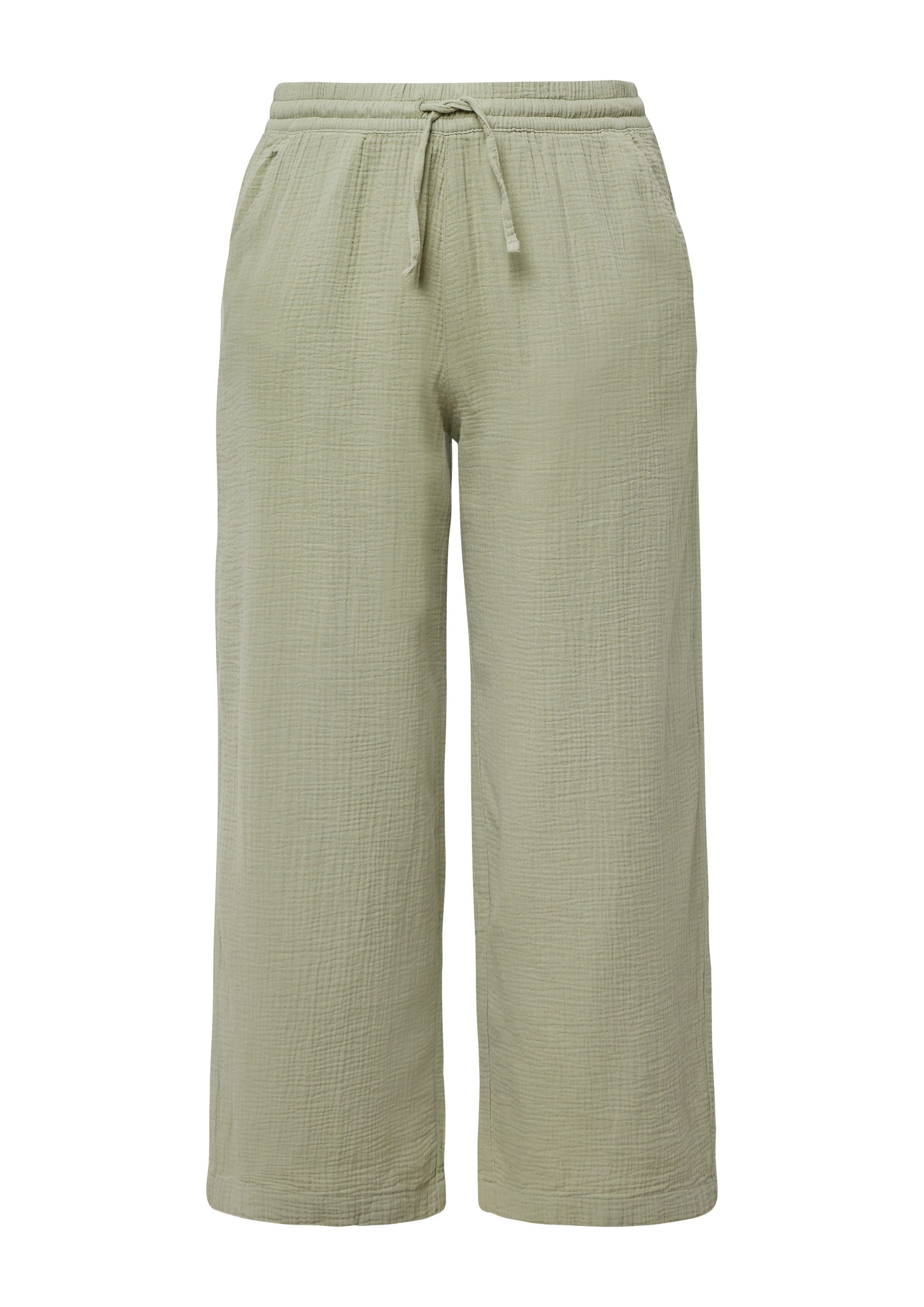 QS Chinos Hose Musselin-Hose mit weitem günstig online kaufen