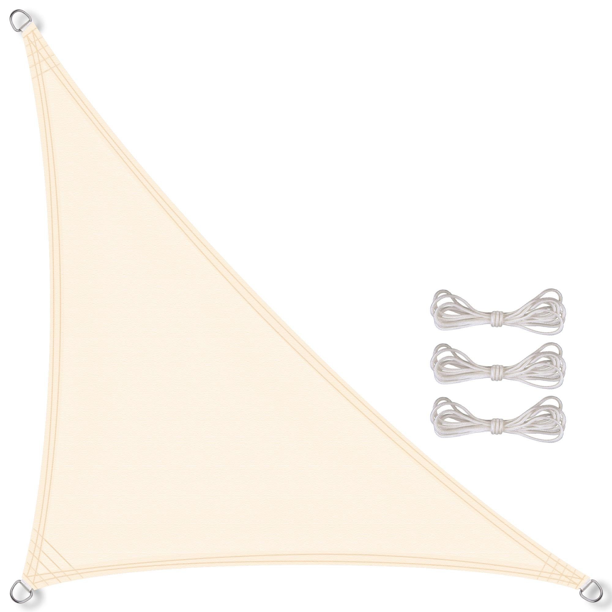 Sonnensegel Sonnenschutz Tarp PES wasserabweisen Dreieck 2,5x2,5x3,5m cremeweiß