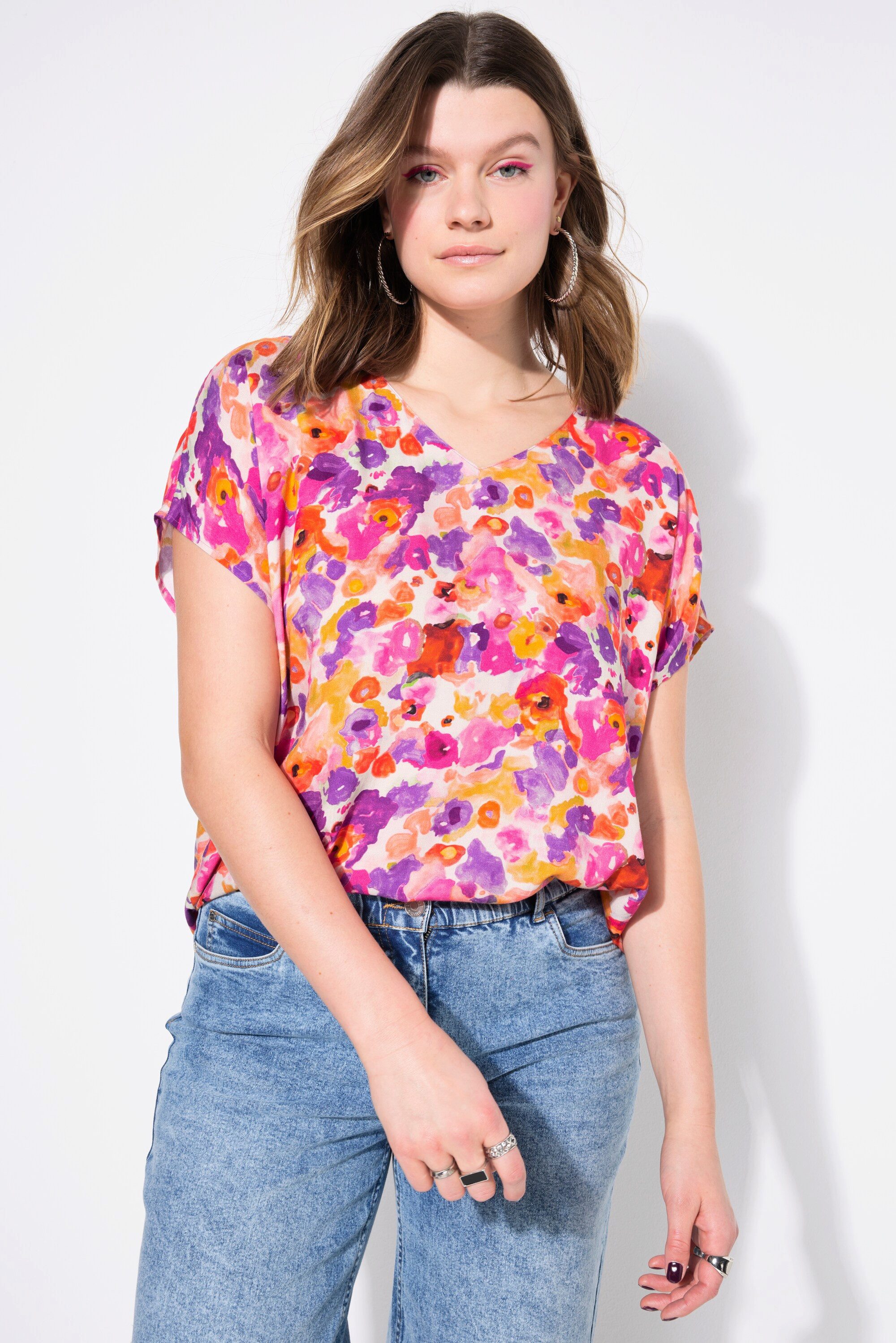 Studio Untold Druckbluse Blusenshirt oversized Flower-Print günstig online kaufen