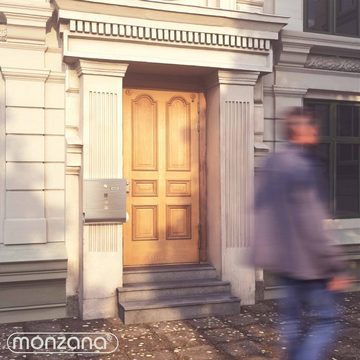 monzana Wandbriefkasten, Silber Edelstahl mit Zeitungsfach Kreuzschloss Sichtfenster