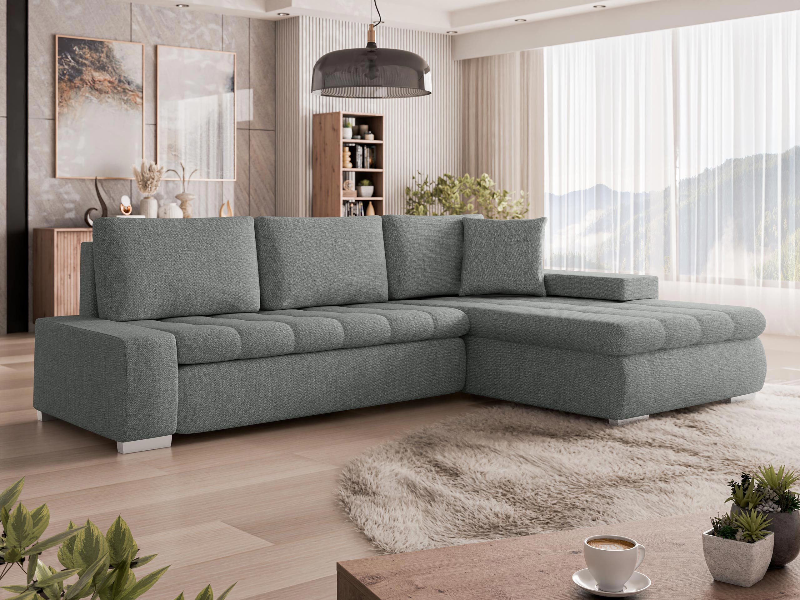 MIRJAN24 Ecksofa Orkan Mini, mit Bettkasten und Schlaffunktion, Universell, L-Form, 265x185x85 cm