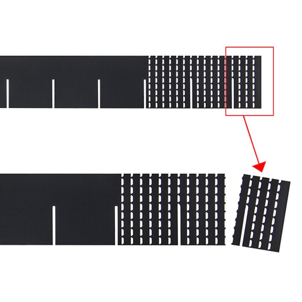 Schubladeneinsatz Universaleinteiler, HxL 5,7x40cm, Stärke 1,2mm, Anthrazitgrau