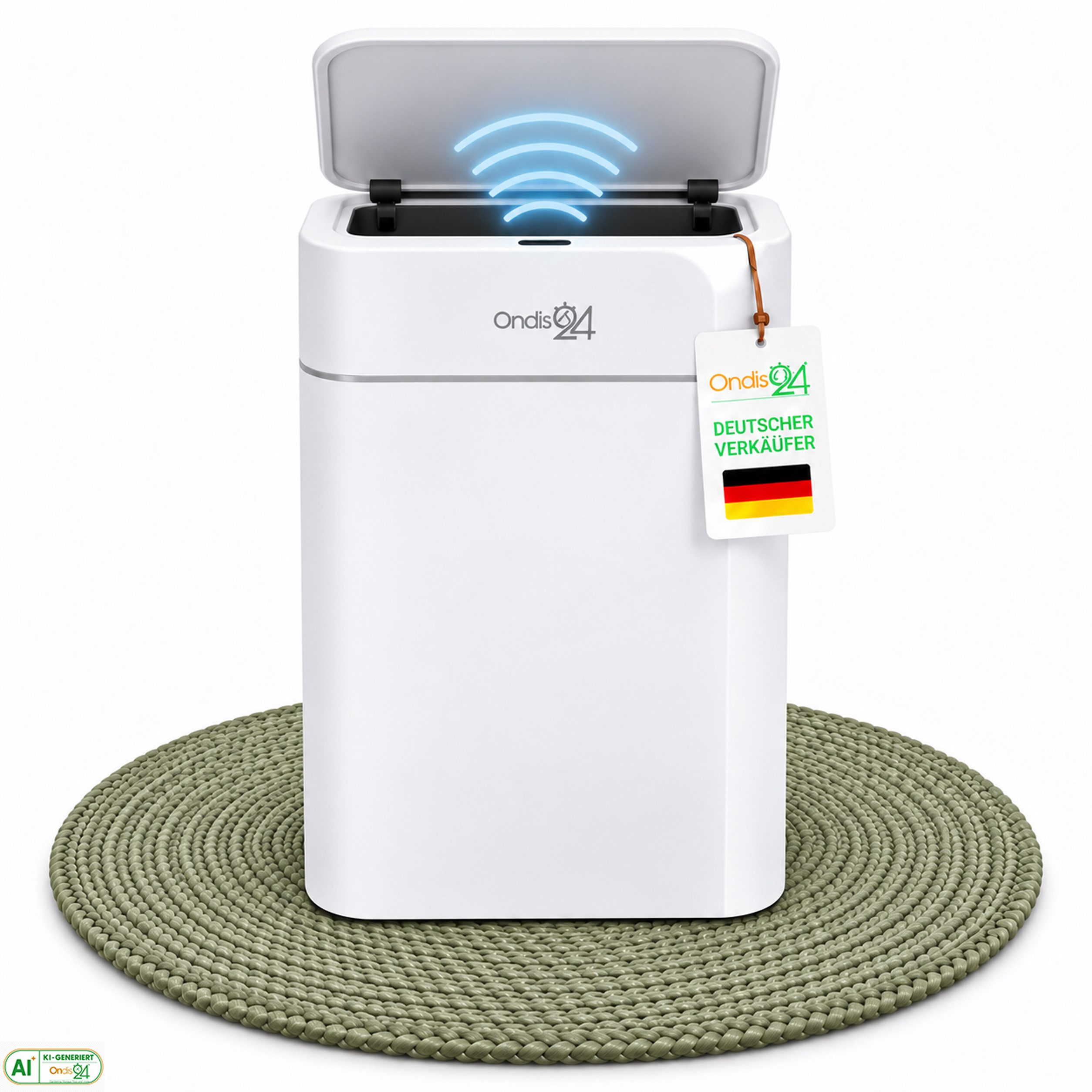 ONDIS24 Mülleimer Sensor Papierkorb Marlene mit Infrarot-Sensor, Soft Close, in 12/16/50 Liter für hygienische Abfallentsorgung