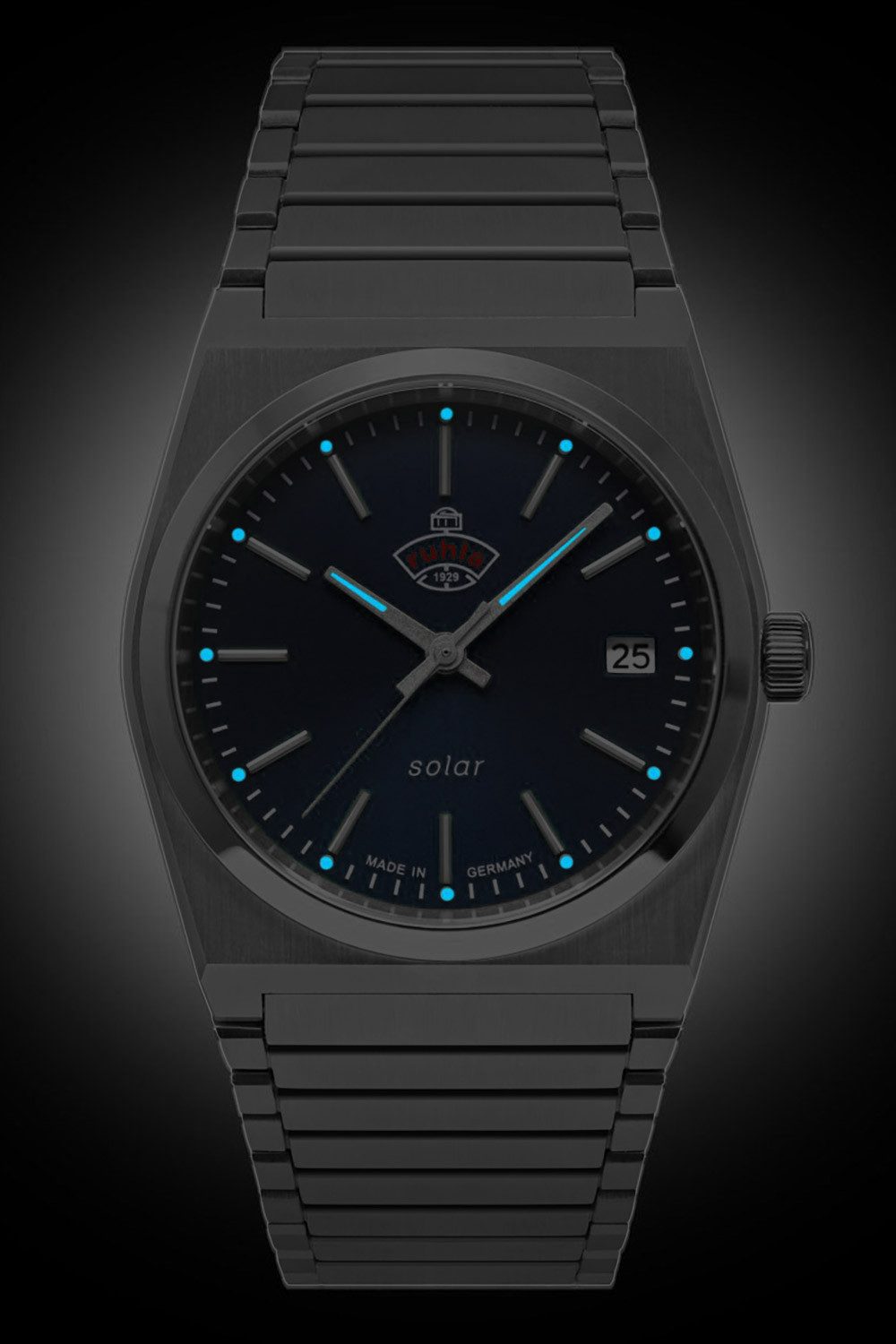 ruhla Solaruhr Space Control Solar Blau