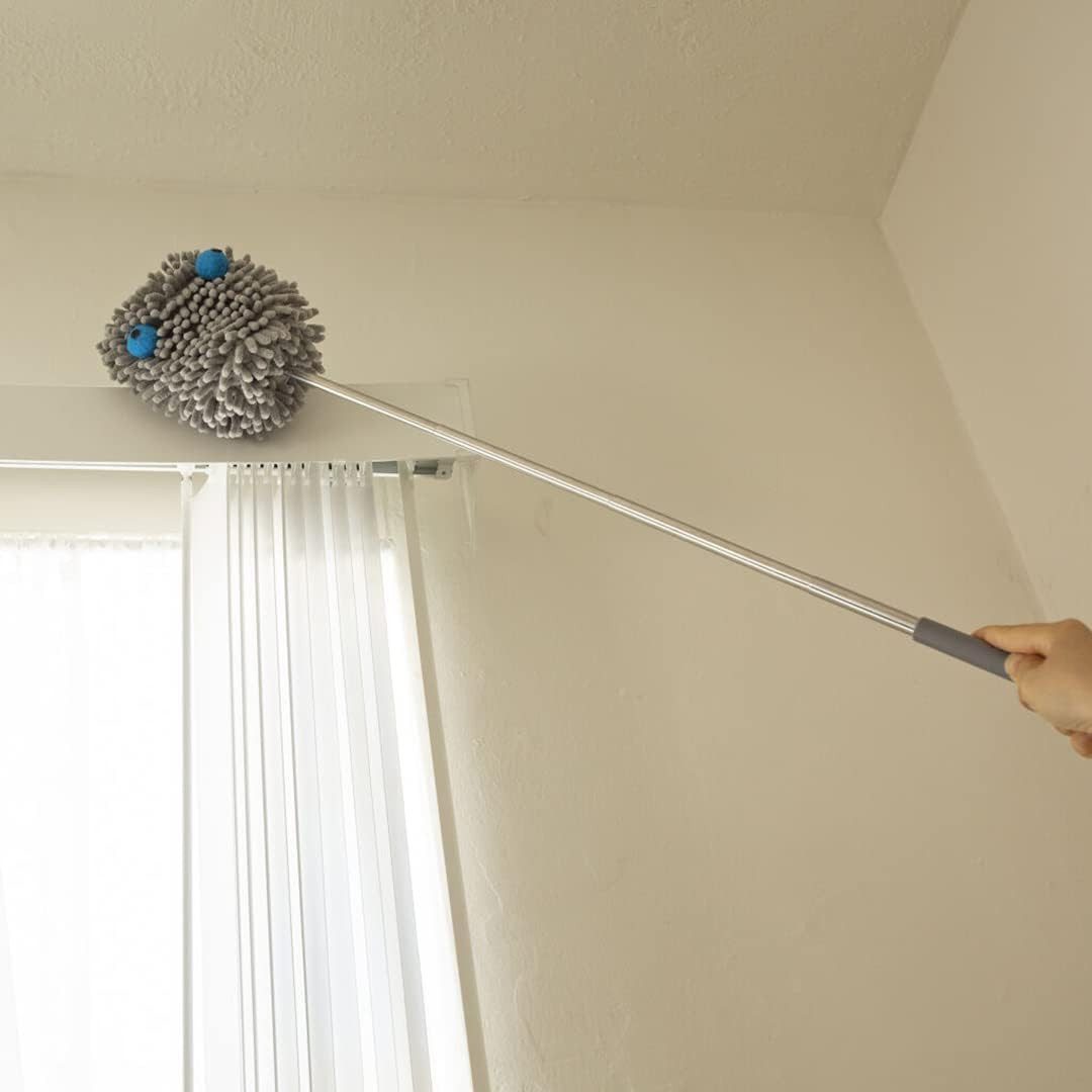 WestCraft Staubwedel monstermässig lustiger Staubwedel mit großer 1 Meter Teleskop (1-St), aus Edelstahl und Mikrofaser, abnehmbar und waschbar – Bild 3 von 3