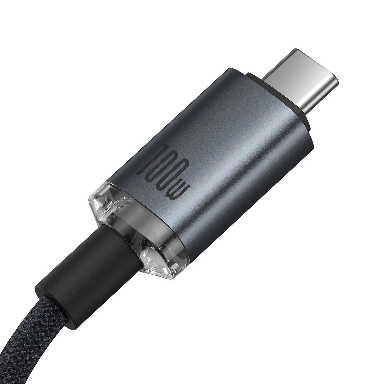 Baseus Crystal Shine USB-Ladegerät (5000 mA, Einzelartikel, 100 W PD, 4K/60Hz, USB3.2, 1,5 m)