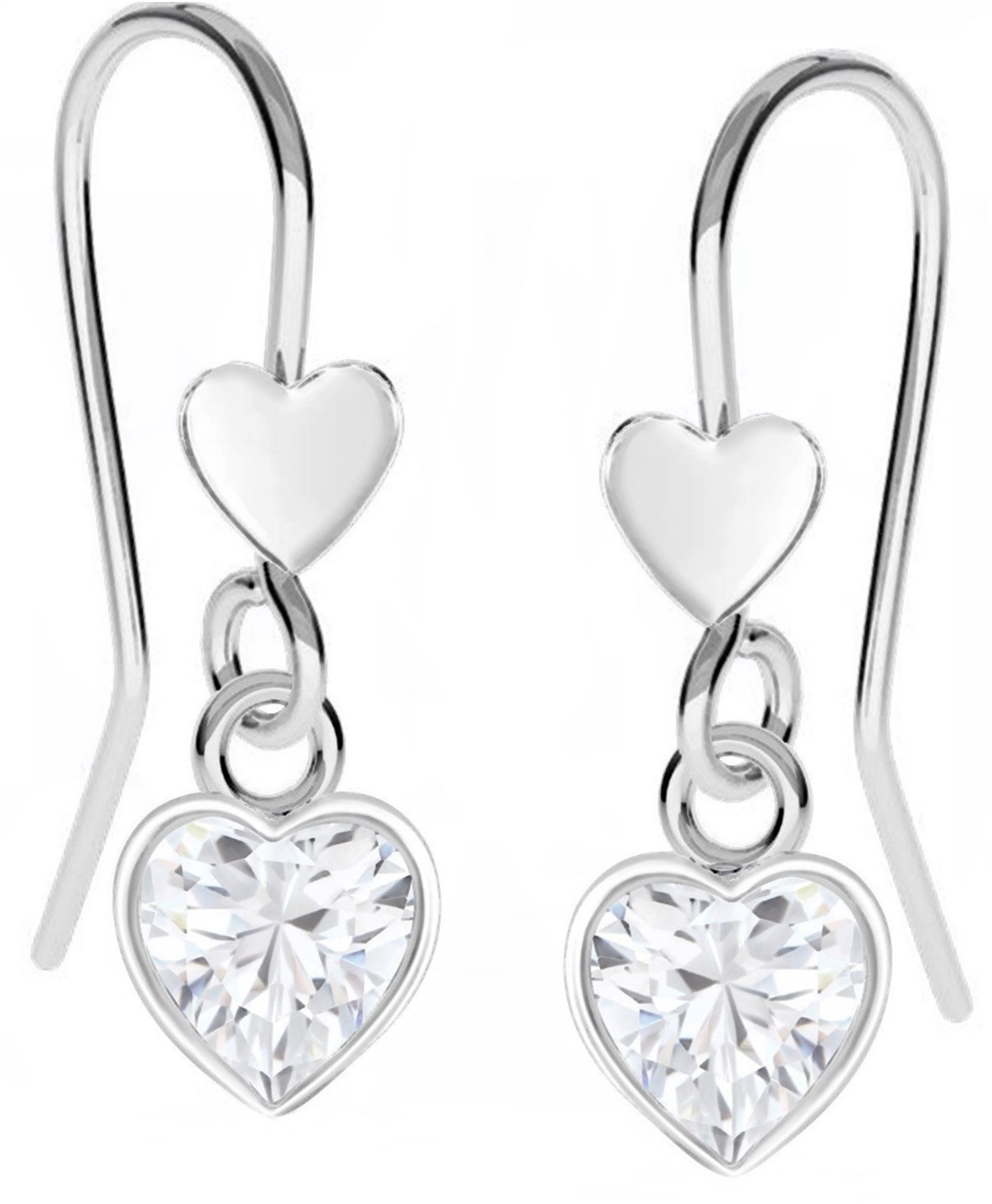 Goldene Hufeisen Paar Серьги-крючки Strahlende Eleganz´Herz Zirkonia-Ohrringe für Mädchen und Damen, 925 Silber (Sterlingsilber), Hypoallergen