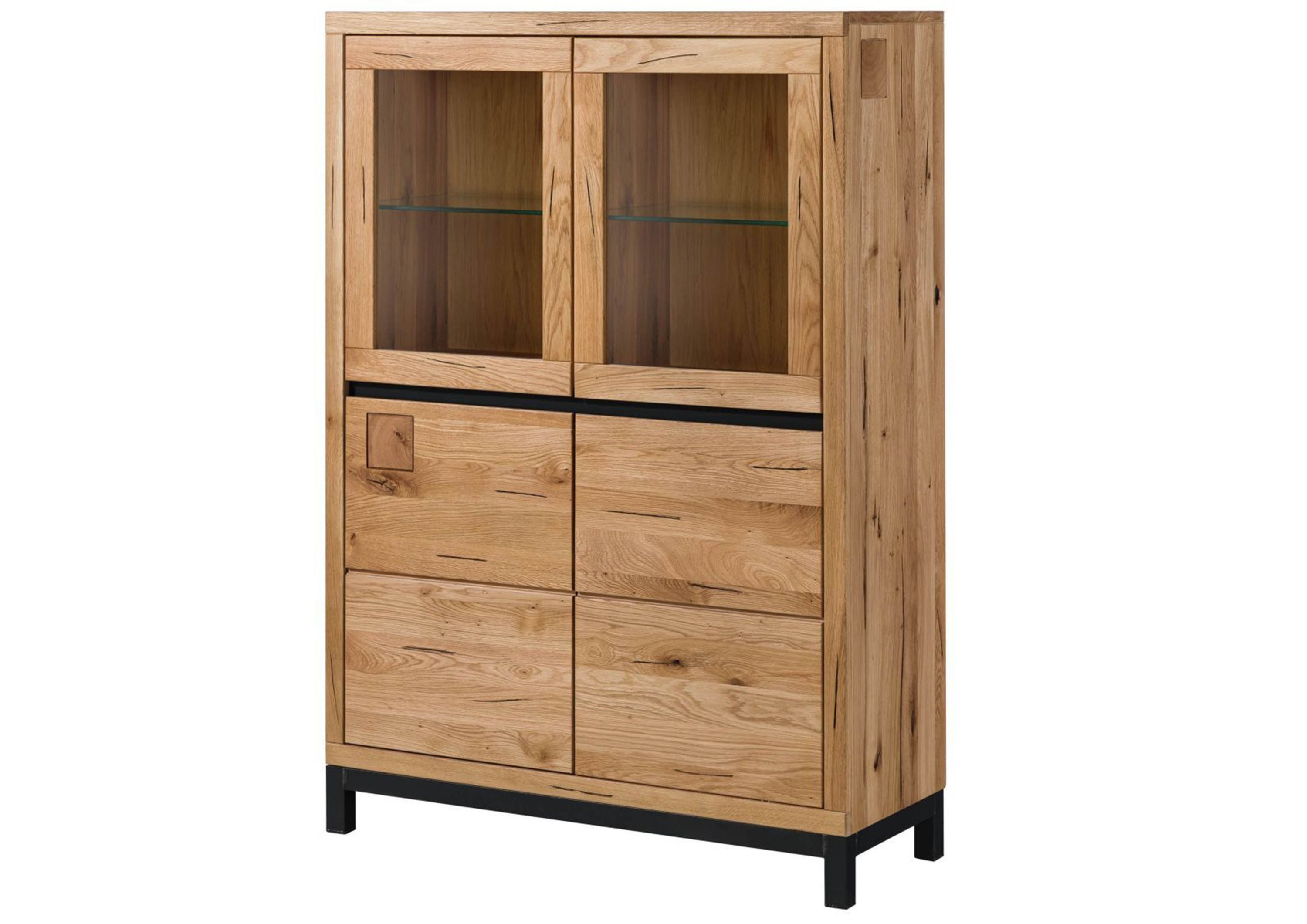 Massivmoebel24 Standvitrine VILLANDERS (Vitrine Wildeiche 103x40x148 natur geölt VILLANDERS #102) Vitrine Wildeiche 103x40x148 natur geölt VILLANDERS #102