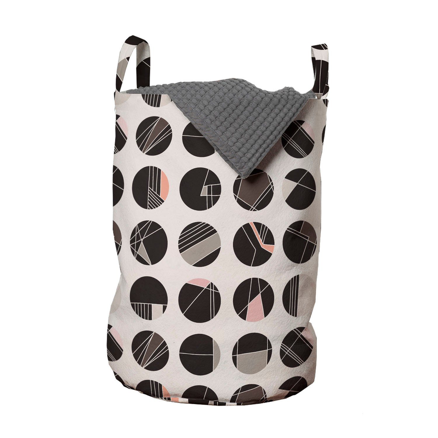 Abakuhaus Wäschesäckchen Wäschekorb mit Griffen Kordelzugverschluss für Waschsalons, Modern Abstrakt Theme Geometric