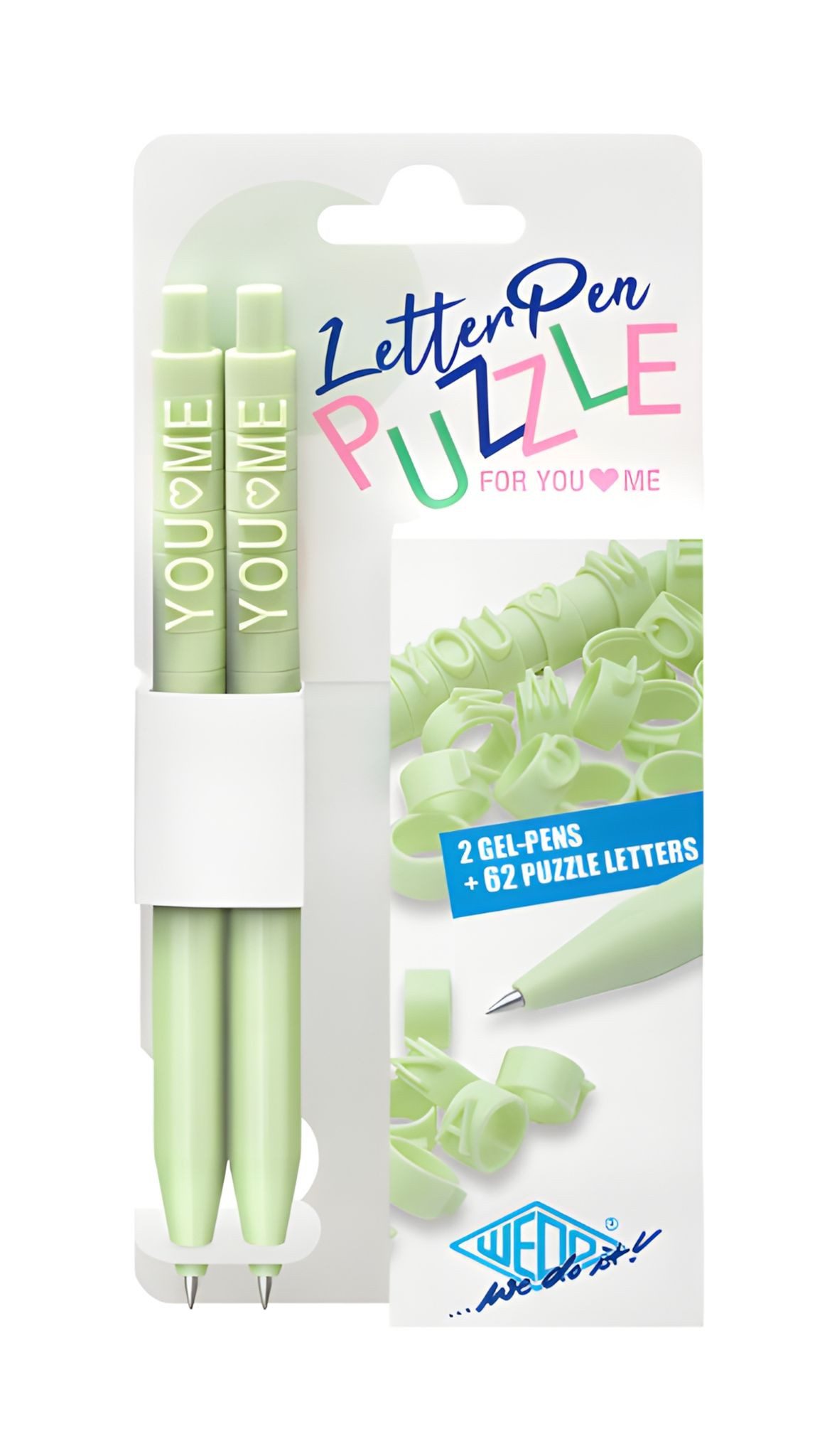 WEDO Kugelschreiber Wedo Letter Pen Puzzle Set h'grün 2 Stifte mit Buchstaben