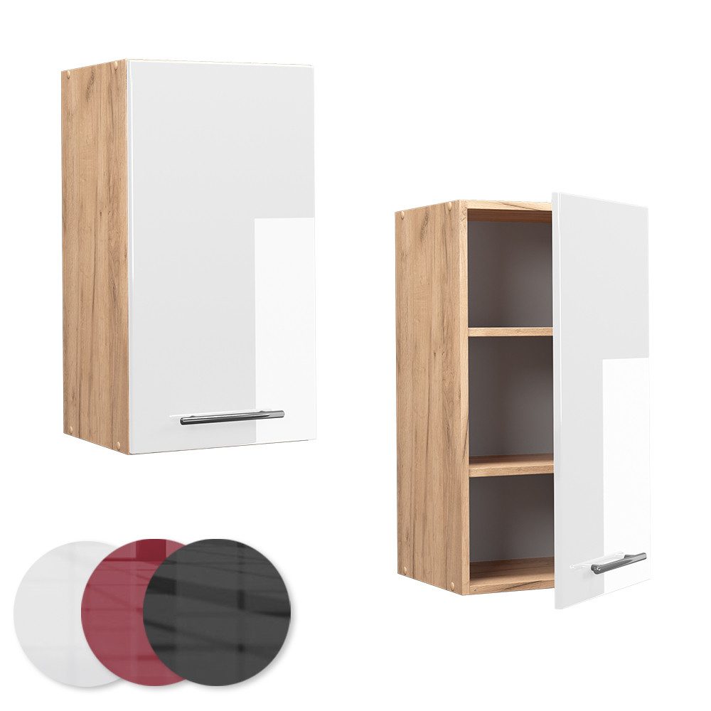 Vicco Hängeschrank Fame-Line, Weiß Hochglanz/Goldkraft Eiche, 40 cm (1-St) – Bild 5 von 5