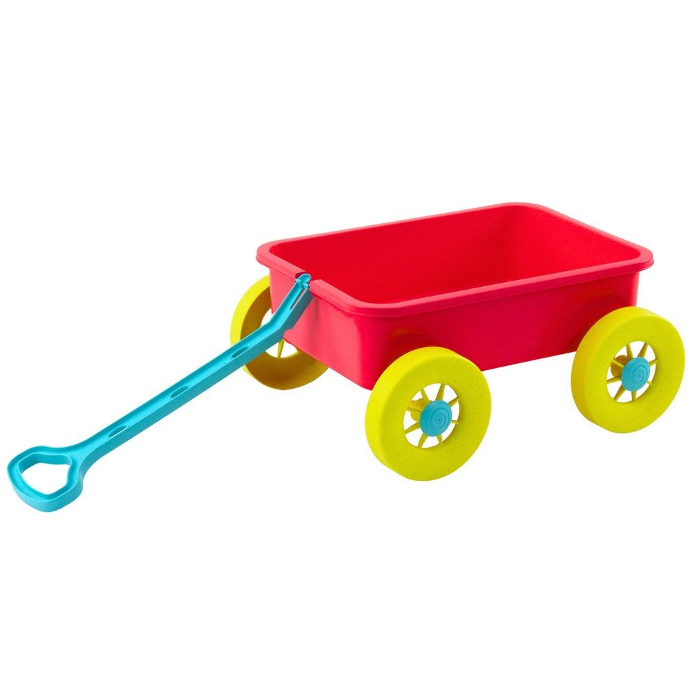 LEAN TOYS Puppen Ziehwagen Sandwagen Bollerwagen Strandspielzeug, (Spar-Set, 1-tlg., 33 x 22 x 18 cm robust), Ziehgriff, witterungsbeständig, für Sand und Strand