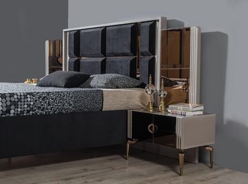 JVmoebel Schlafzimmer-Set Perfekte Set Modern Bett und 2x Nachttische Luxus Neu in Schlafzimmer, (3-St., 1x Bett + 2x Nachttische), Made in Europa