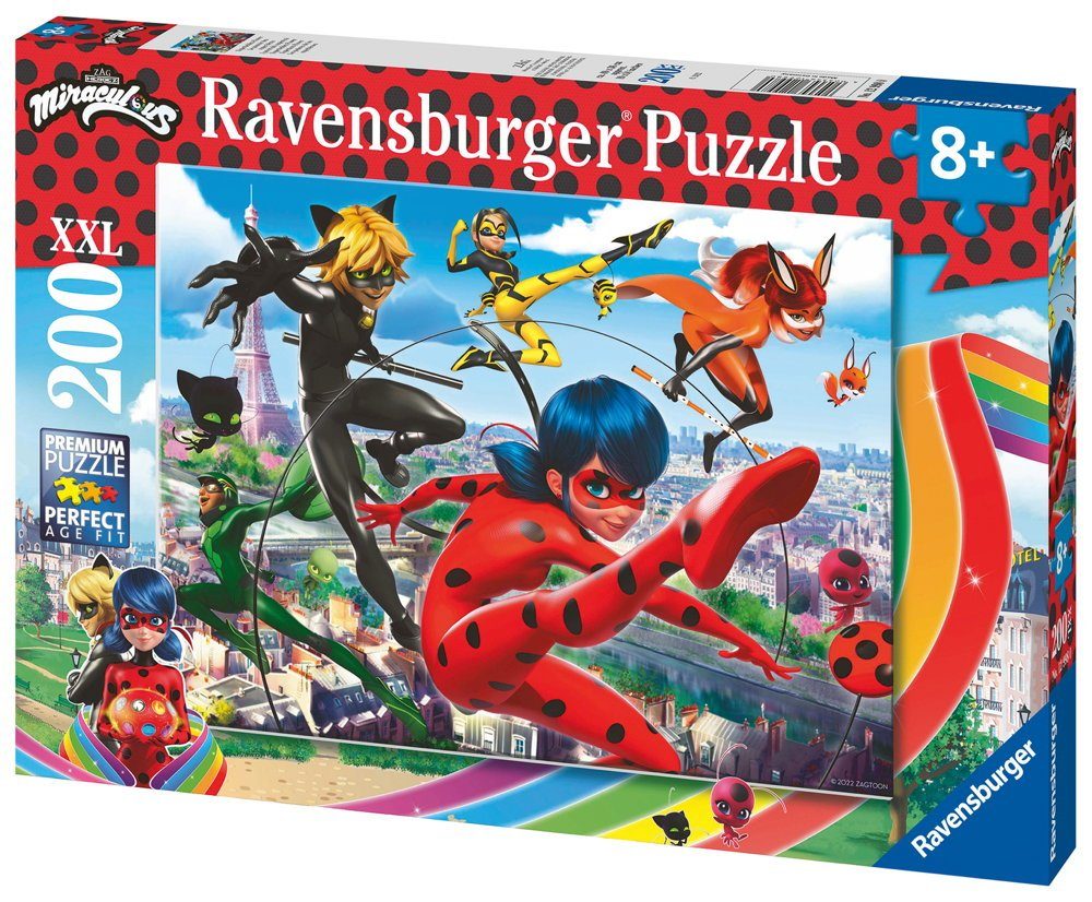 12998, Puzzleteile Puzzle XXL Miraculous Superhelden-Power Ravensburger 200
