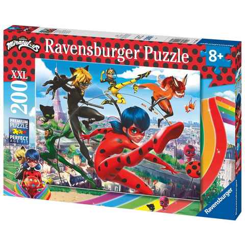Ravensburger Puzzle XXL Miraculous Superhelden-Power 12998, 200 Puzzleteile