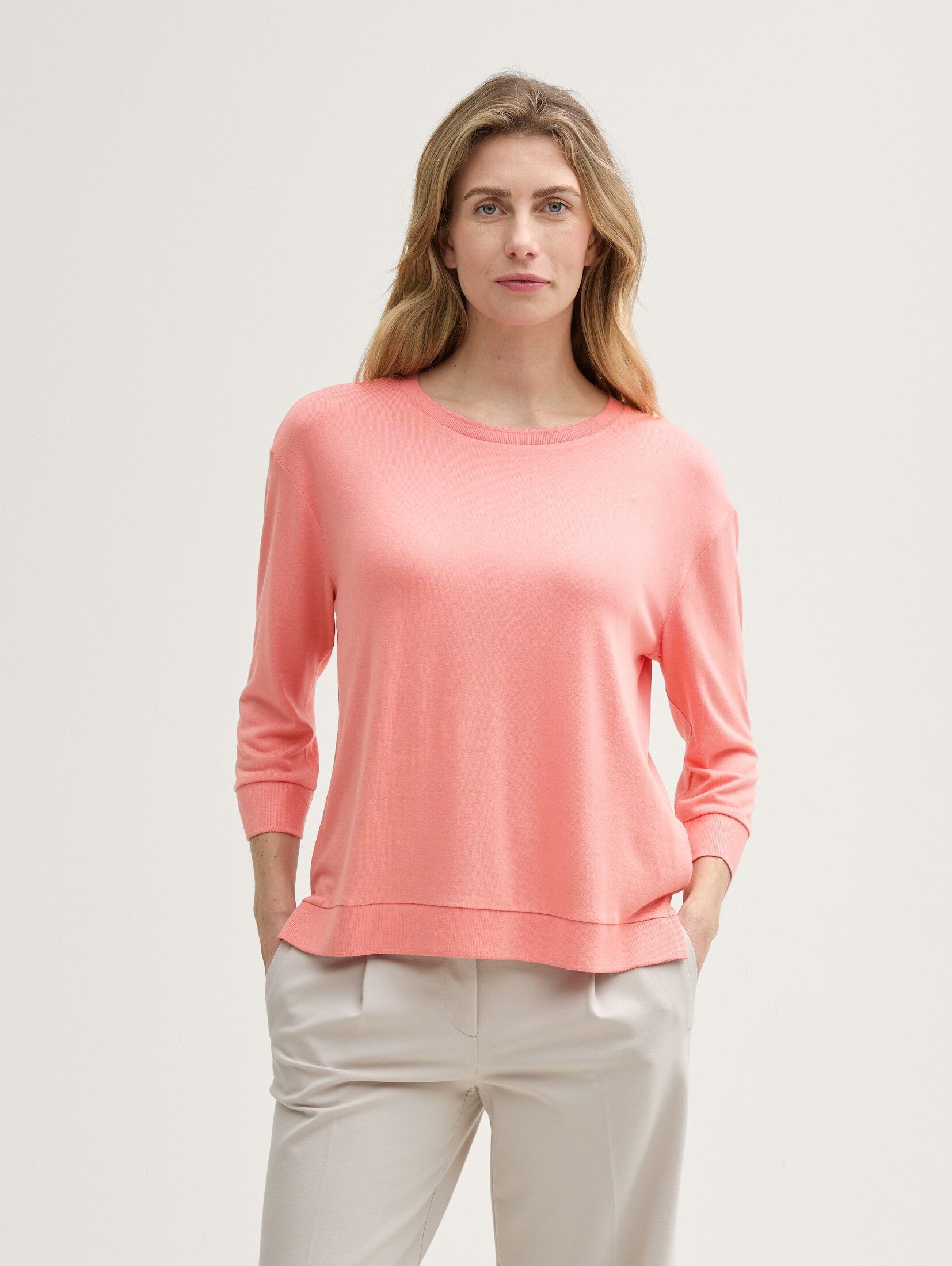 TOM TAILOR 3/4-Arm-Shirt Langarmshirt mit Rundhalsausschnitt günstig online kaufen
