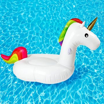 Goods+Gadgets Luftmatratze Aufblasbare Einhorn Luftmatratze, (Unicorn XL Badeinsel, Schwimm Matratze)