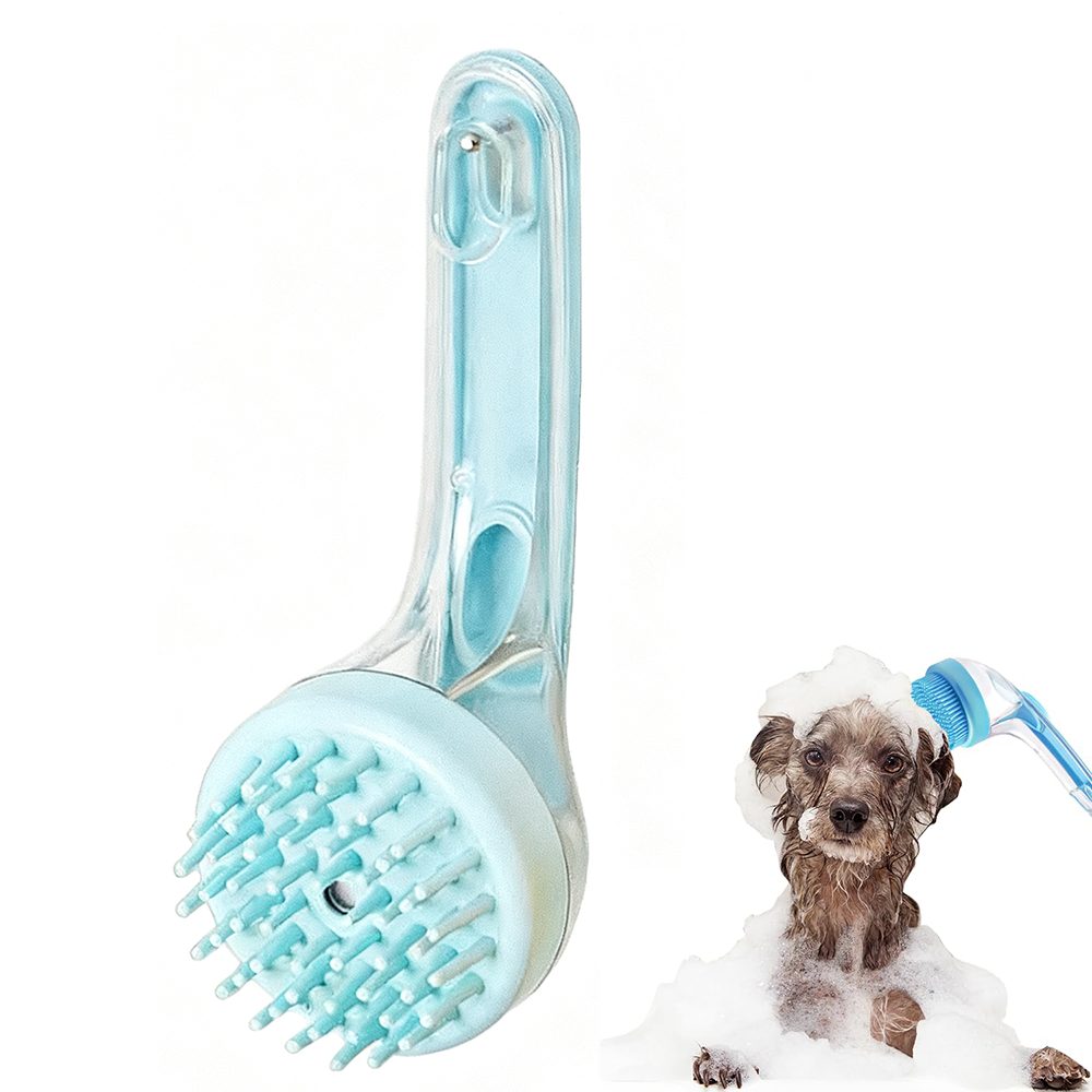Ledander Fellbürste 2-in-1 Hundebadebürste Hundeshampoo Bürste,Schaum Bürste, mit integriertem Shampoo-Spender,Aufhängbare Haustier-Badebürste