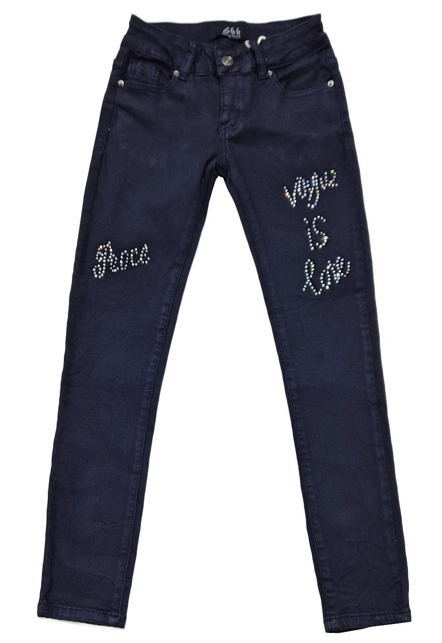 Girls Fashion Stretch-Jeans Chino Hose bequeme Mädchen Stretchhose M272e Bund regulierbar