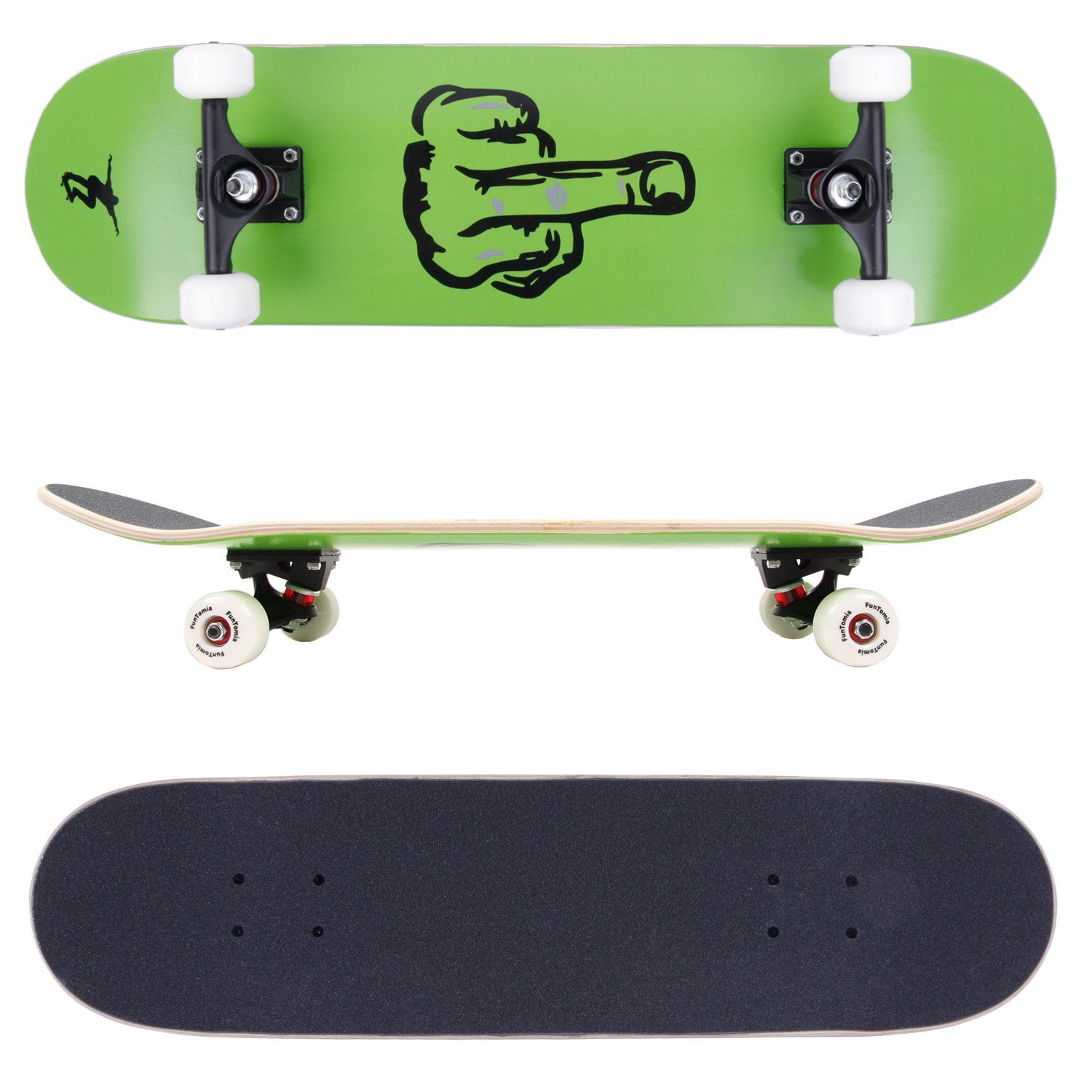 FunTomia Skateboard Skateboard mit Mach1 ABEC-9 Kugellager 7-lagigem Ahornholz 100A Rollen