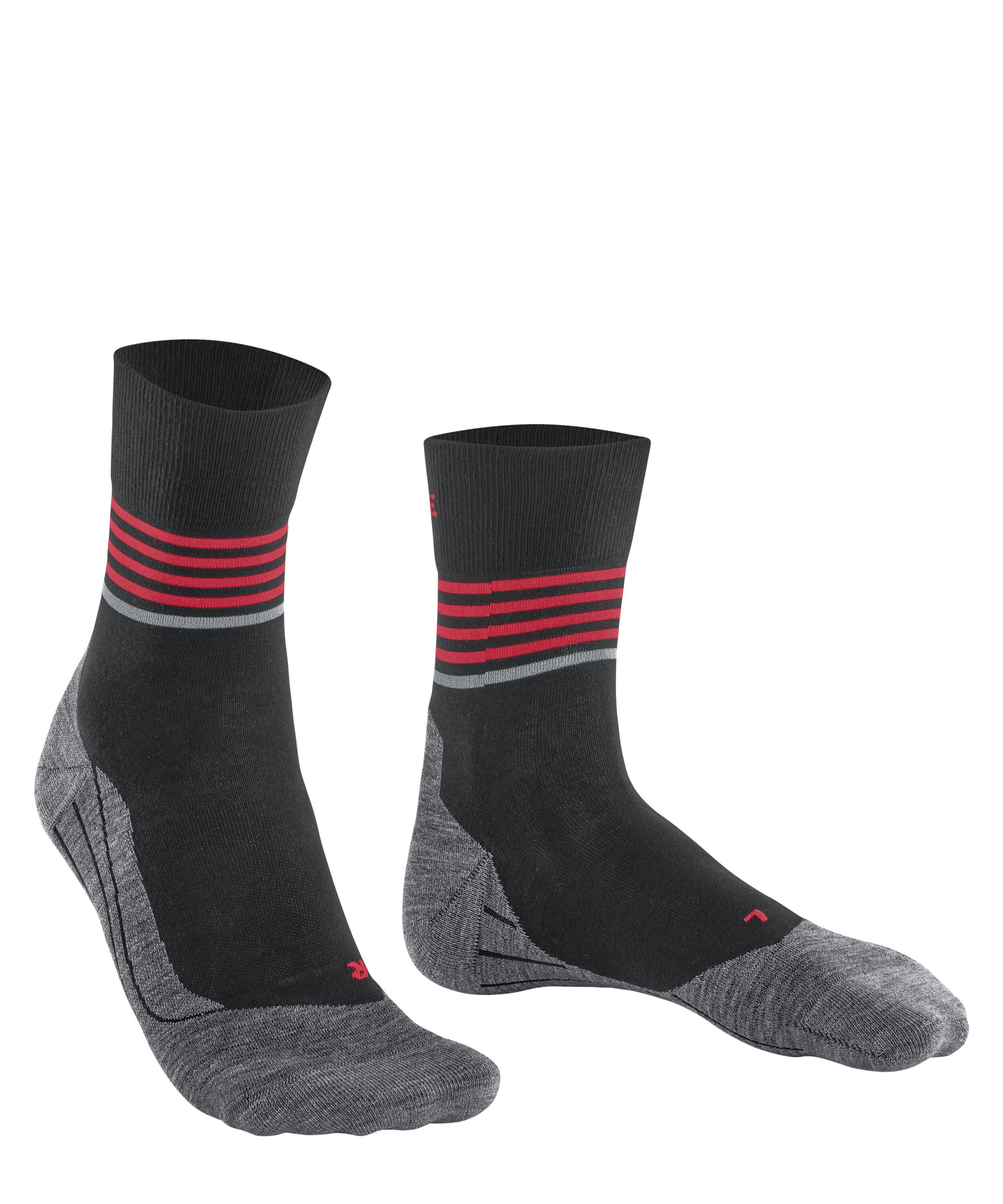 (1-Paar) Laufsocke leichte Laufsocken mit Endurance Polsterung black Reflect RU4 mittlerer (3008) FALKE