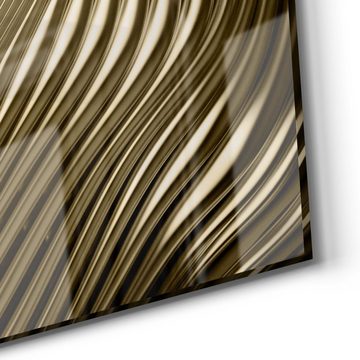 DEQORI Magnettafel 'Goldenes Rillendesign', Whiteboard Pinnwand beschreibbar