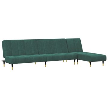 vidaXL Sofa 2-tlg. Sofagarnitur Dunkelgrün Samt