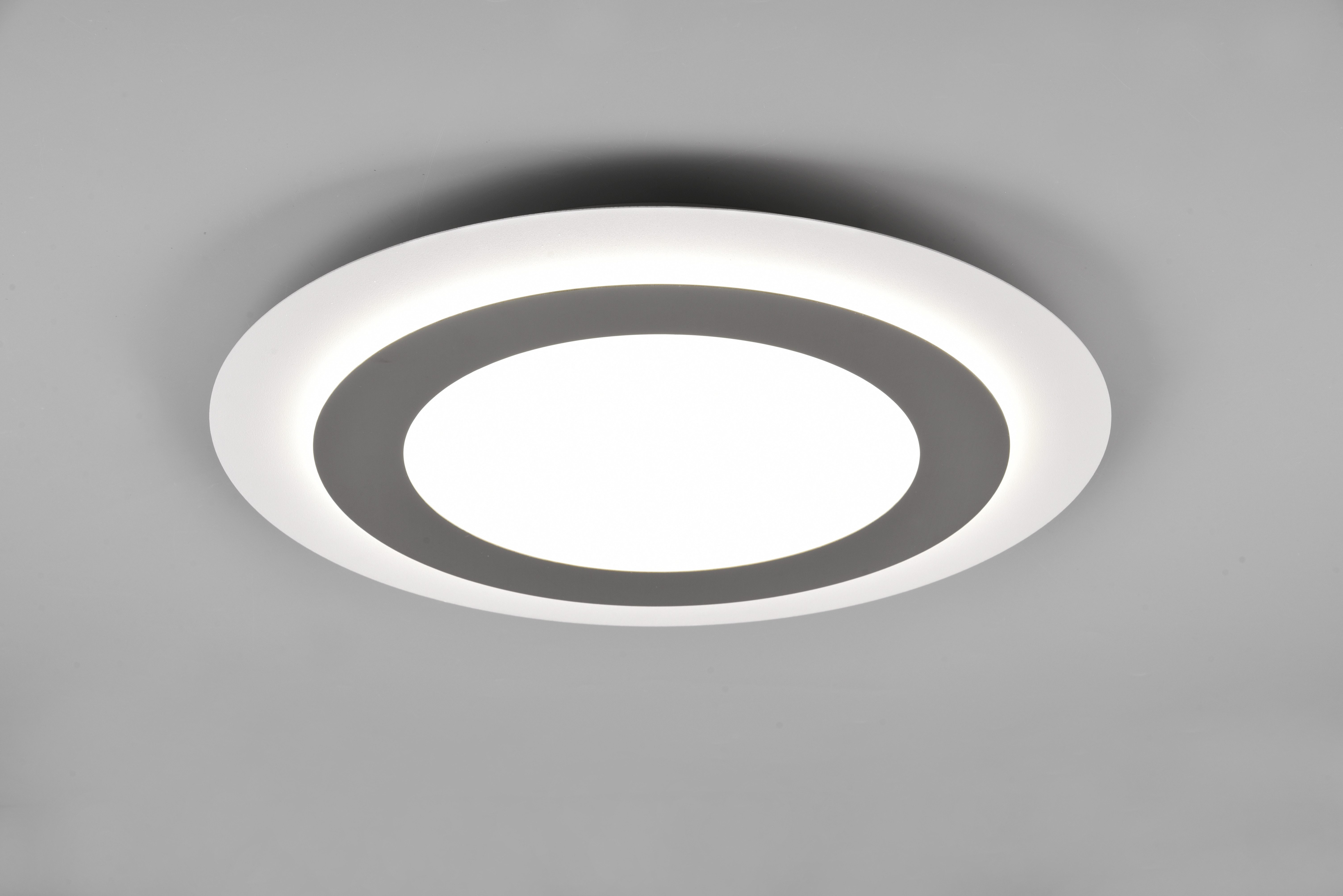 TRIO Leuchten LED Deckenleuchte MORGAN, runde Deckenlampe Ø 45cm, dimmbar, CCT, Memoryfunktion, Timer, Nachtlichtfunktion, LED fest integriert, warmweiß - kaltweiß, Nachtlicht, 42W 5600 Lumen, 2700-6500 Kelvin, inkl Fernbedienung