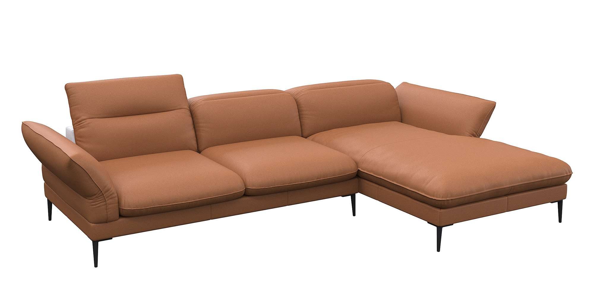 FLEXLUX Ecksofa Salino, Funktionssofa mit Recamiere, Relaxsofa, Ecksofa, Sofa mit Arm- und Kopfteil-Verstellungen, Kaltschaum & Stahl-Wellen