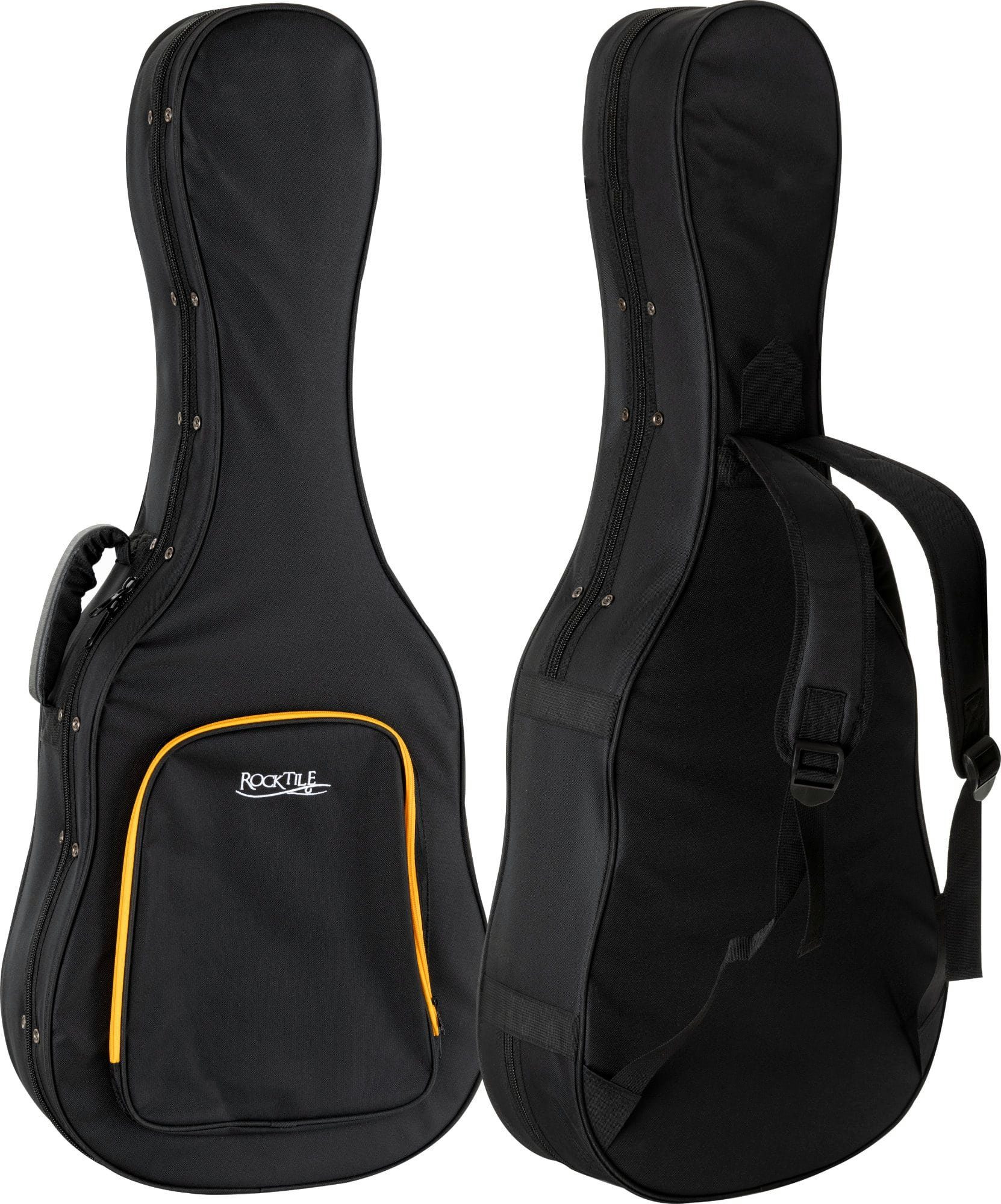 Rocktile Gitarrentasche KGSC-5122BK Softcase Klassikgitarre, dick gepolstertes Klassikgitarren-Softcase mit Rucksackgarnitur