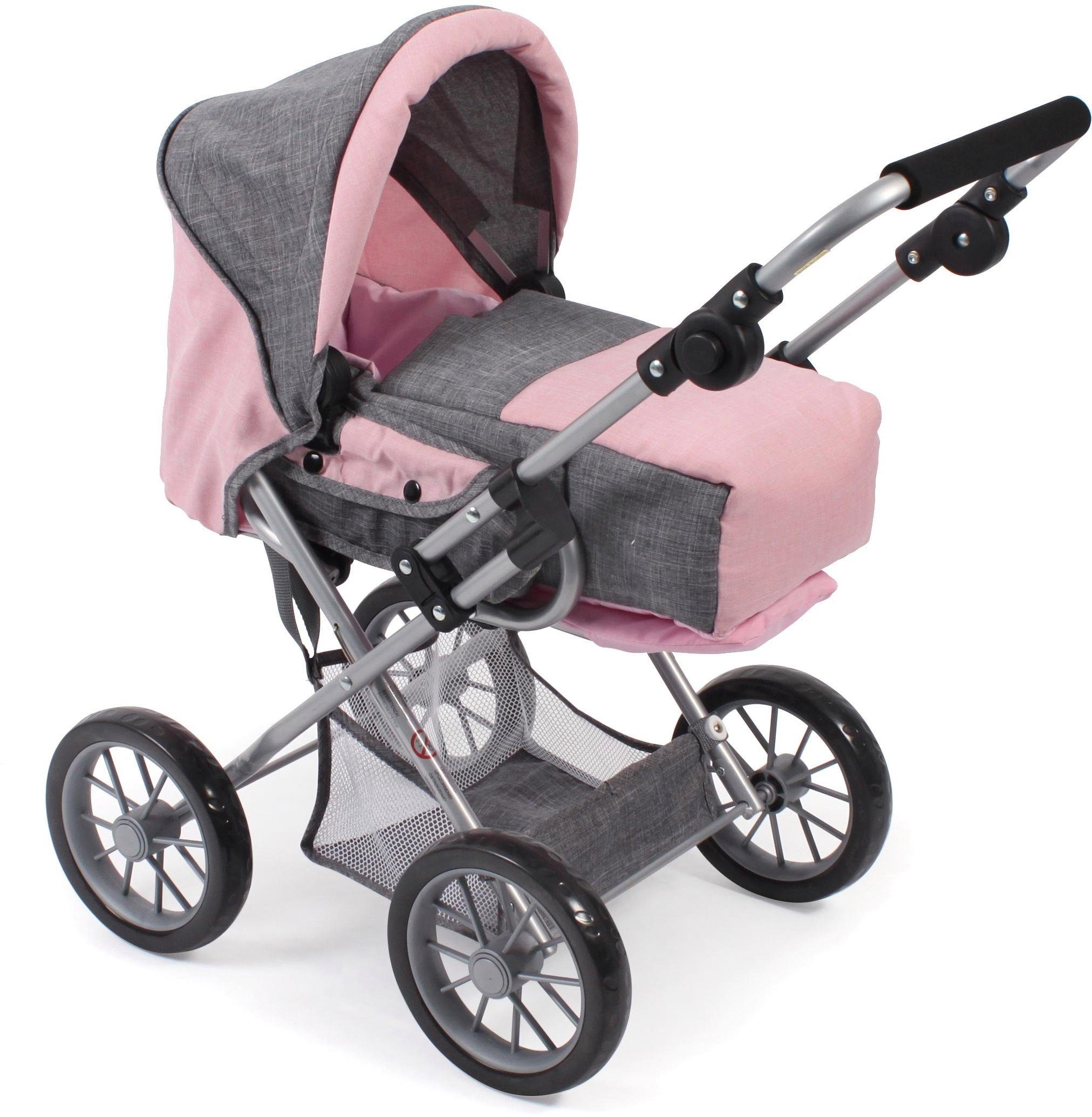 CHIC2000 Kombi-Puppenwagen Leni, Grau-Rosa, mit herausnehmbarer günstig online kaufen