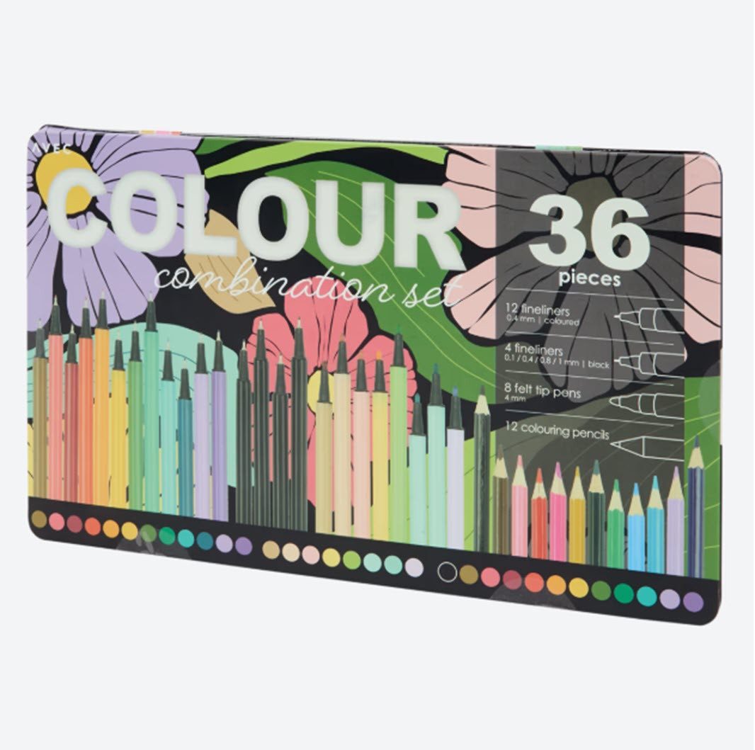 Spectrum Fineliner Stifteset in Metallbox Zeichnen Kombiset in Dose 36 tlg, (36-tlg)