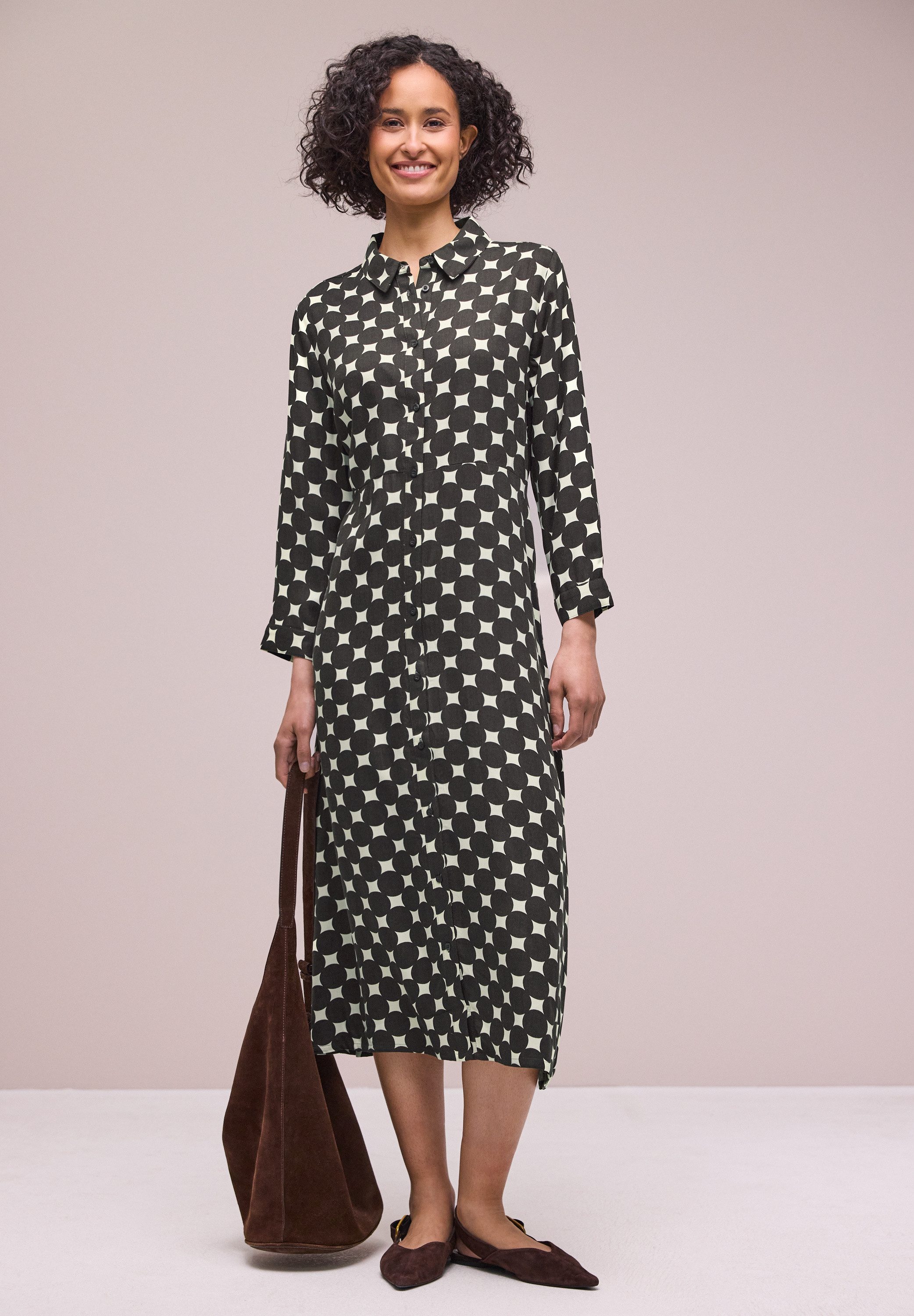 STREET ONE Blusenkleid mit Punktemuster