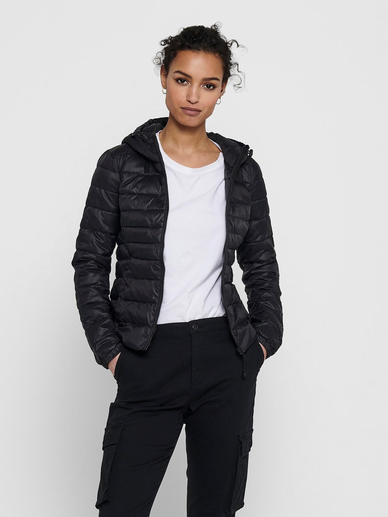 ONLY Blouson Leichte Slim Steppjacke Kapuze ONLTAHOE mit in 3761 Übergangsjacke Herbst Hellgrün