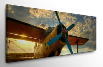 möbel-direkt.de Leinwandbild Bilder XXL altes Propellerflugzeug Wandbild auf Leinwand