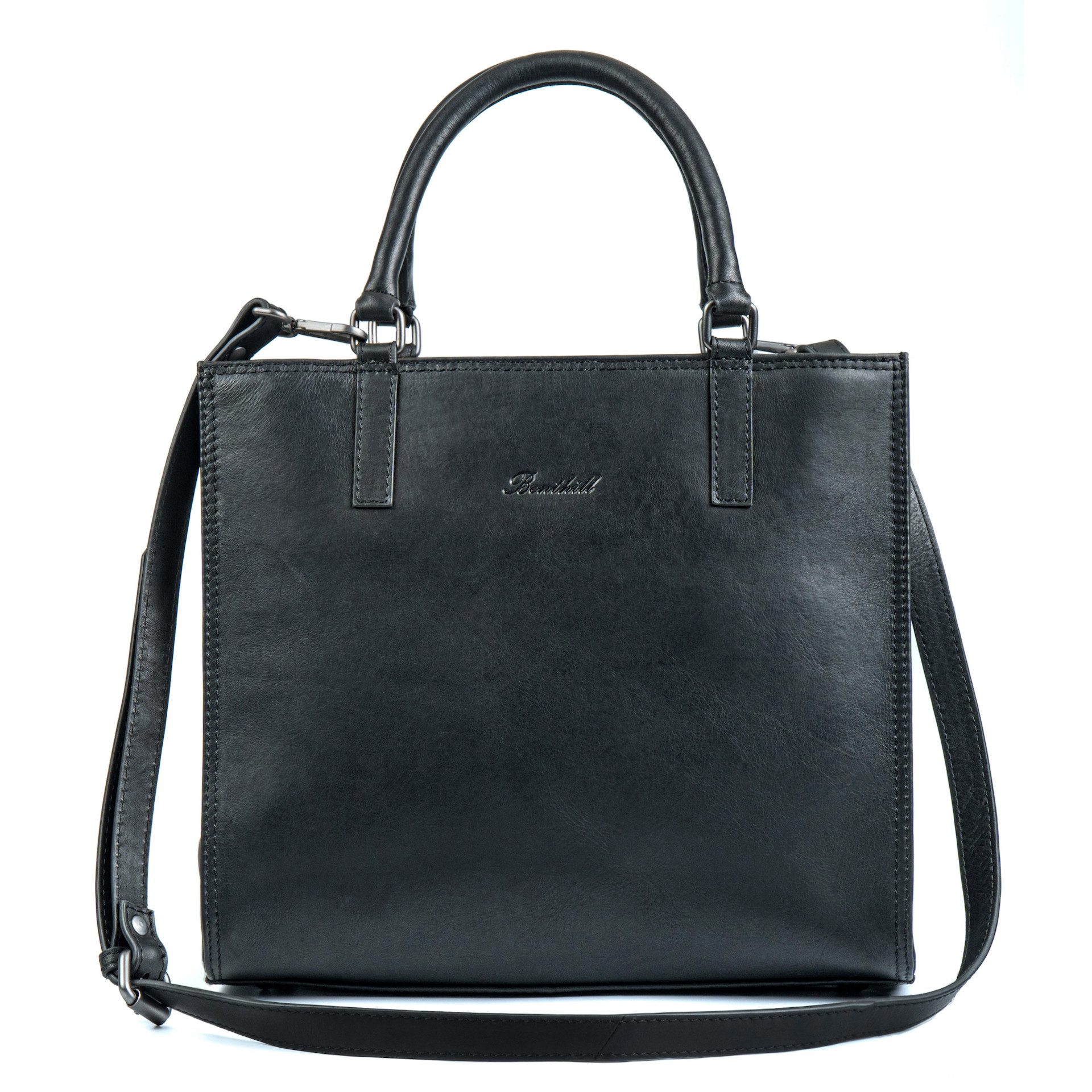 Benthill Henkeltasche Damen Echt Leder Tasche Handtasche Frauen Shopper Große Schultertasche, Reißverschlussfach