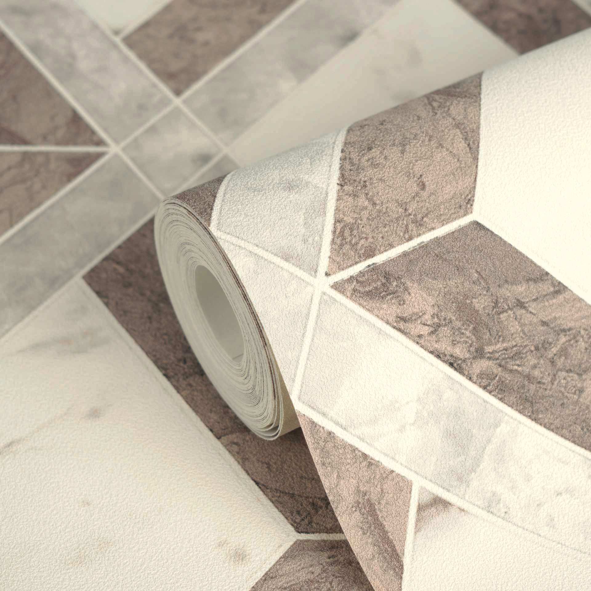 Versace Vliestapete Versace 6 Tarsia –, geprägt, 3D-Optik, Barock, Motiv, (1 St), Modernes Rautendesign in Marmoroptik mit strukturierter Oberfläche