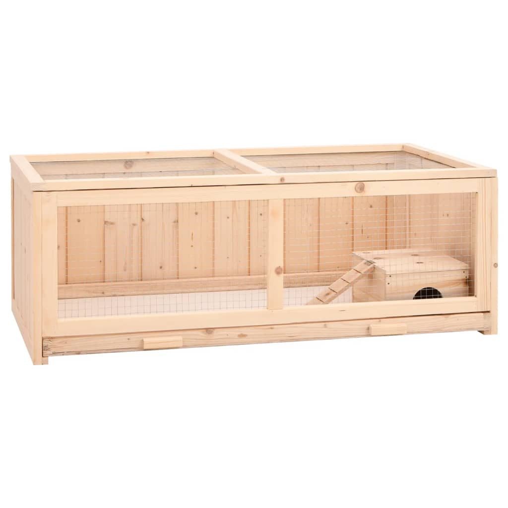 vidaXL Kleintierkäfig Hamsterkäfig 104x52x38 cm Massivholz Tanne