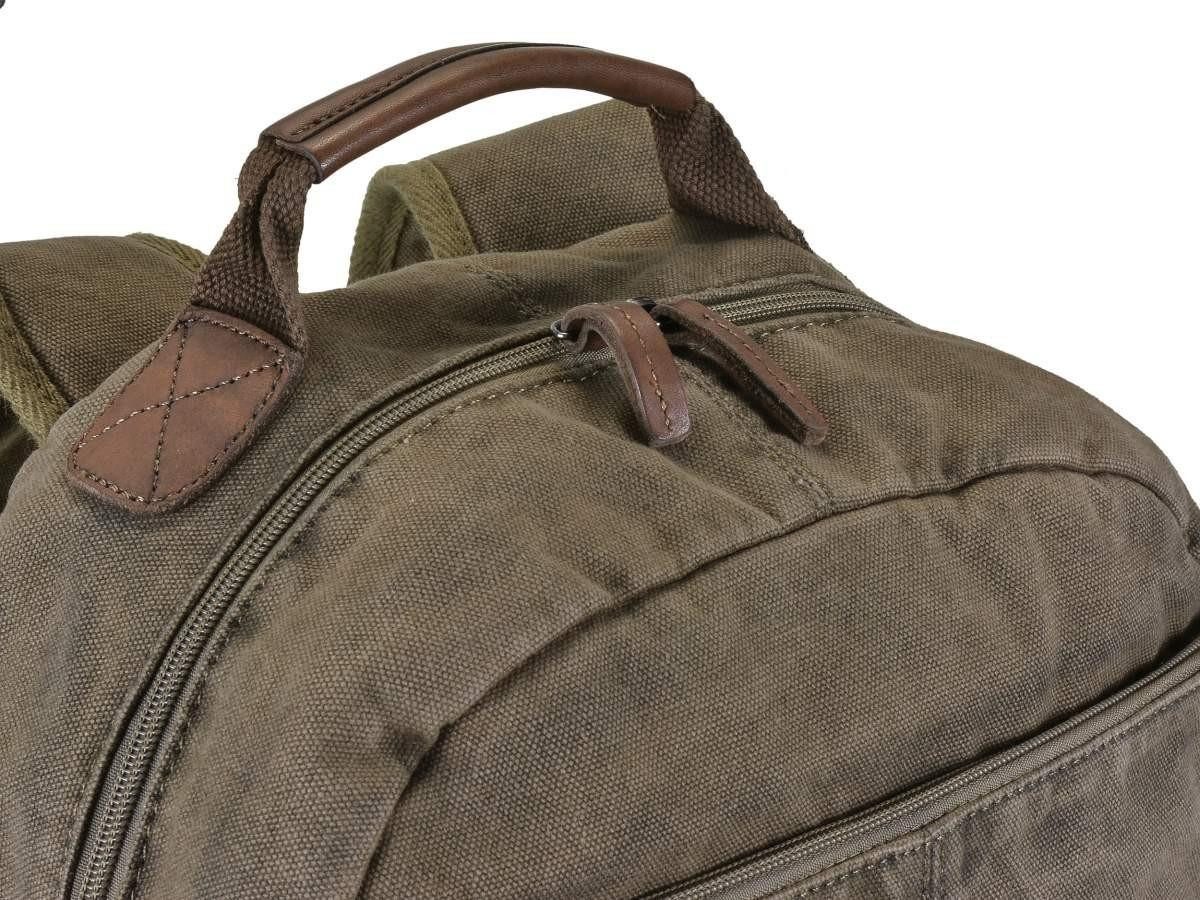 Greenburry Tagesrucksack Aviator, Rucksack, mit Notebookfach 32x31cm, rustikales starkes Canvas